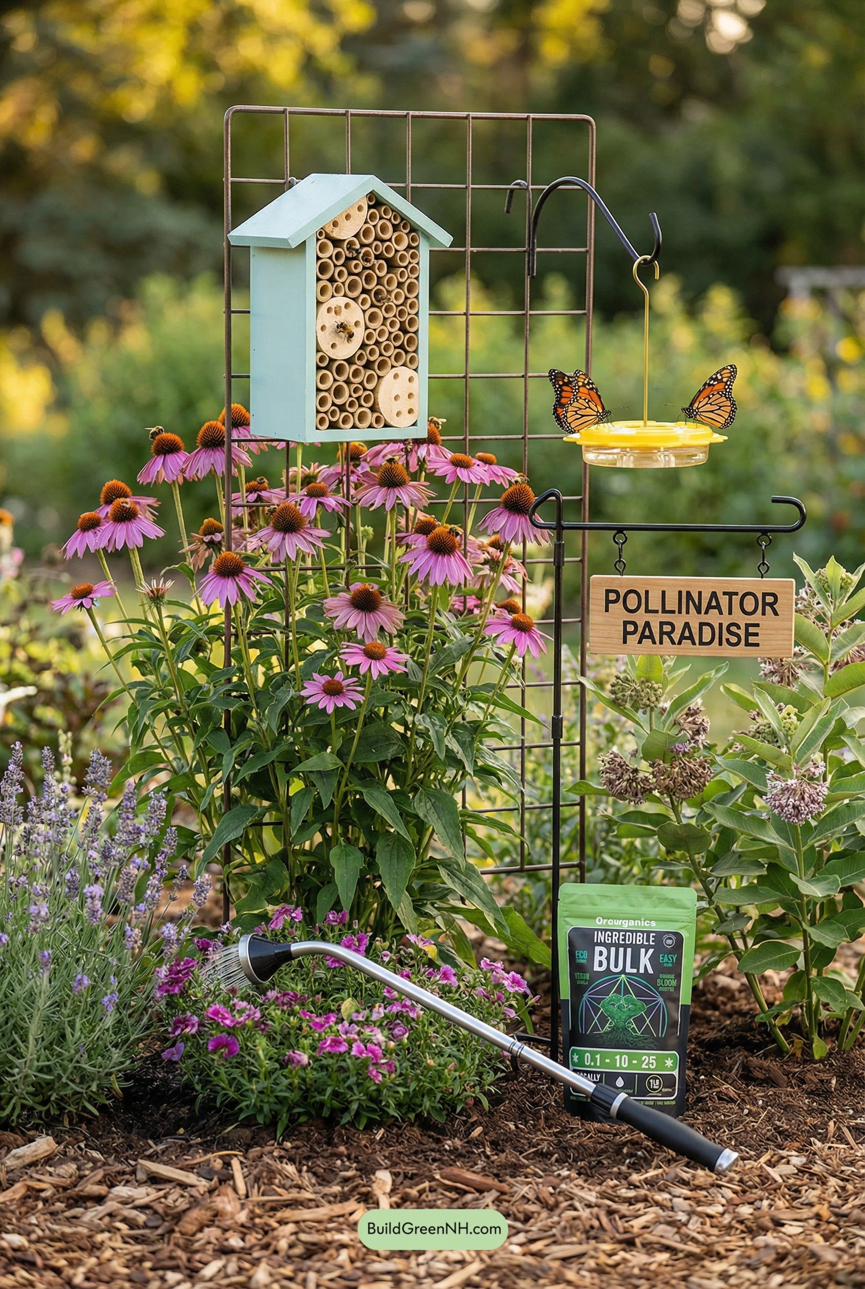 Trellis Pollinator Nook With Helpful Signage