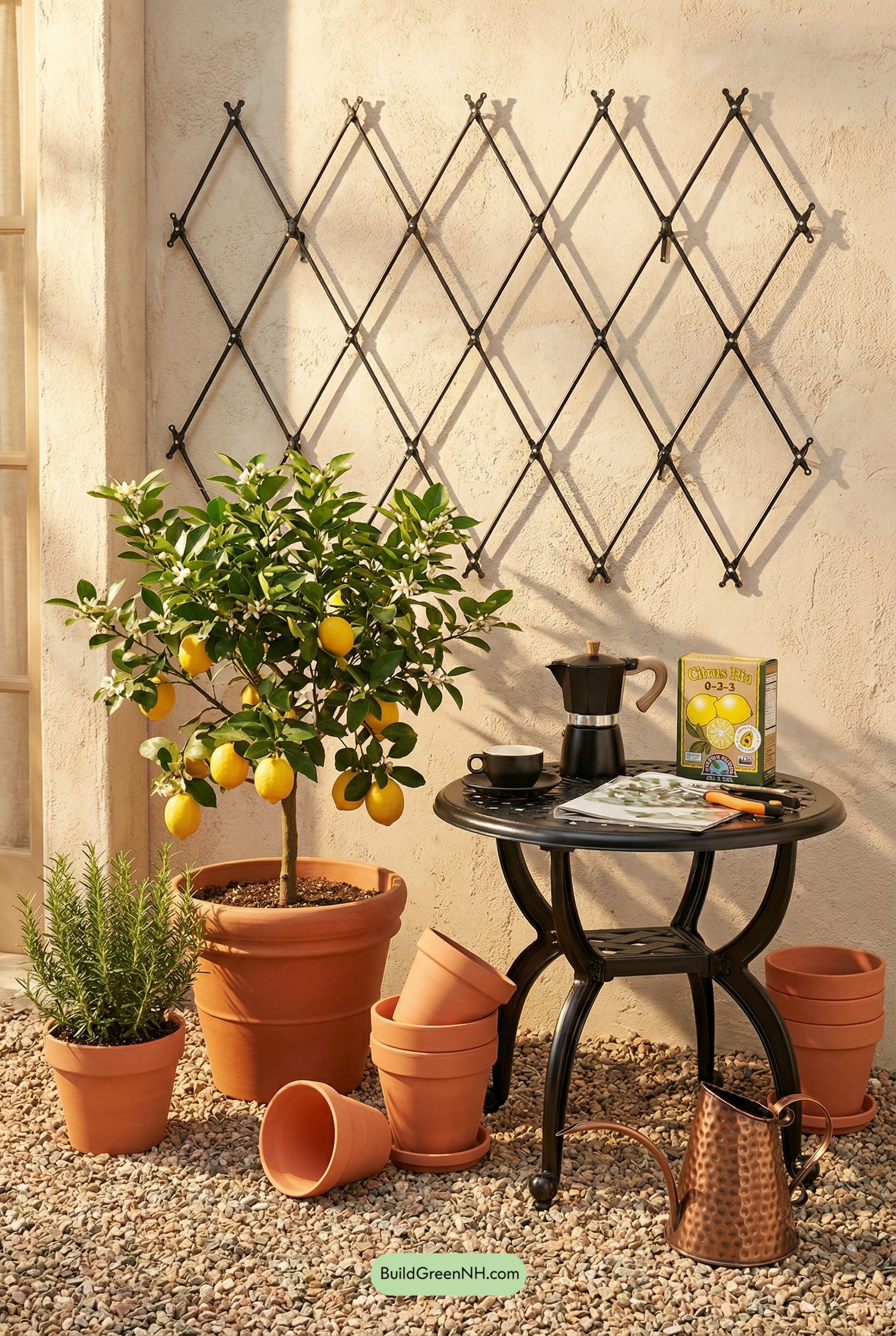 Lemon Trellis Corner, Courtyard Style