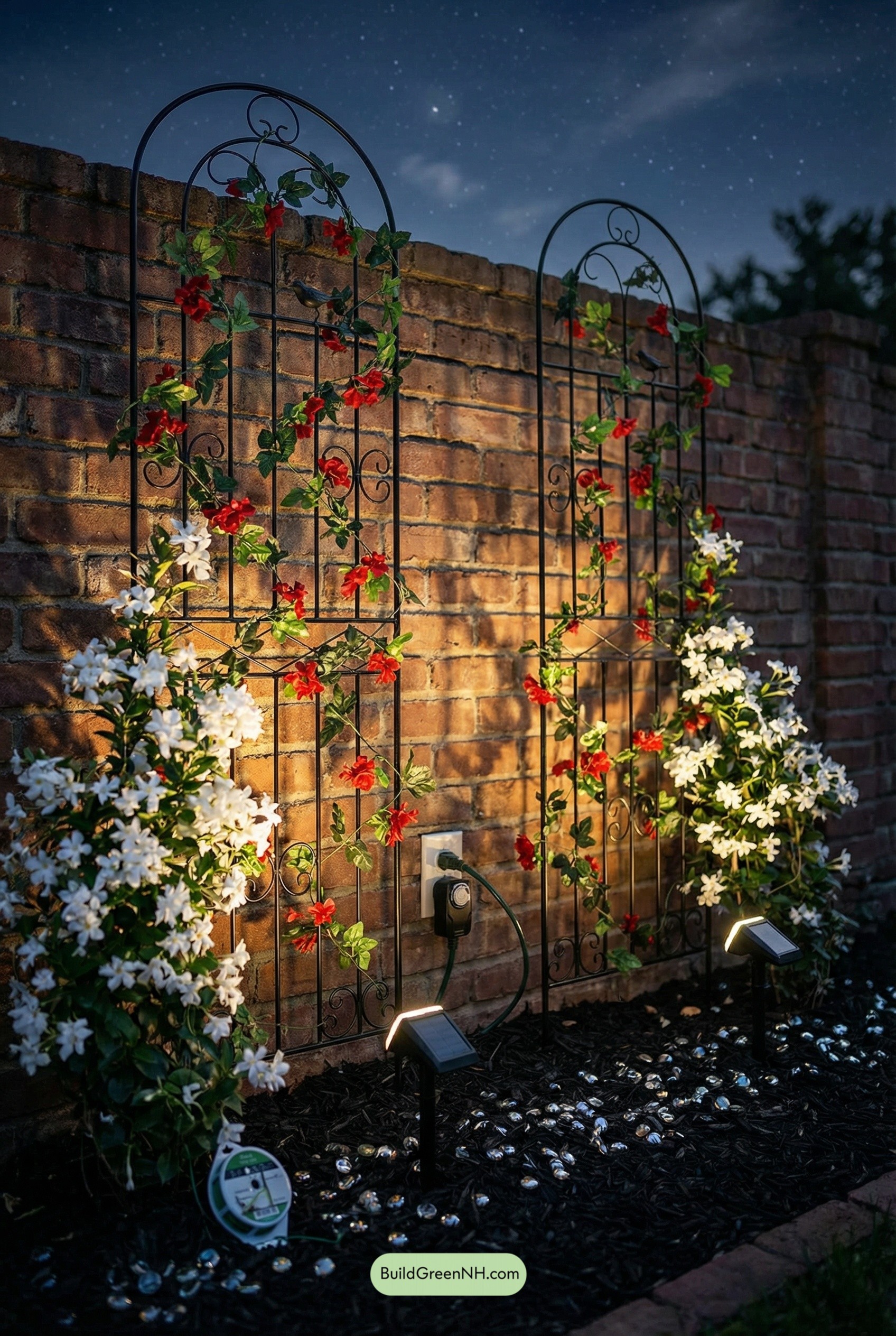 Moonlit Trellis Duet on Brick