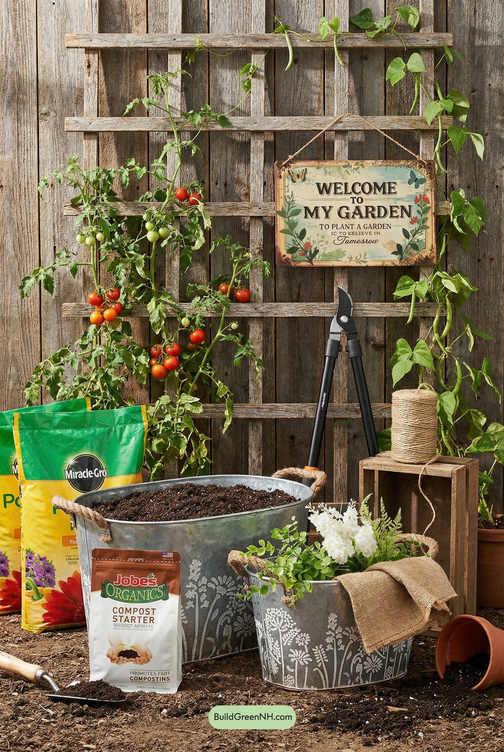 Farmhouse Trellis Wall for Edible Vines