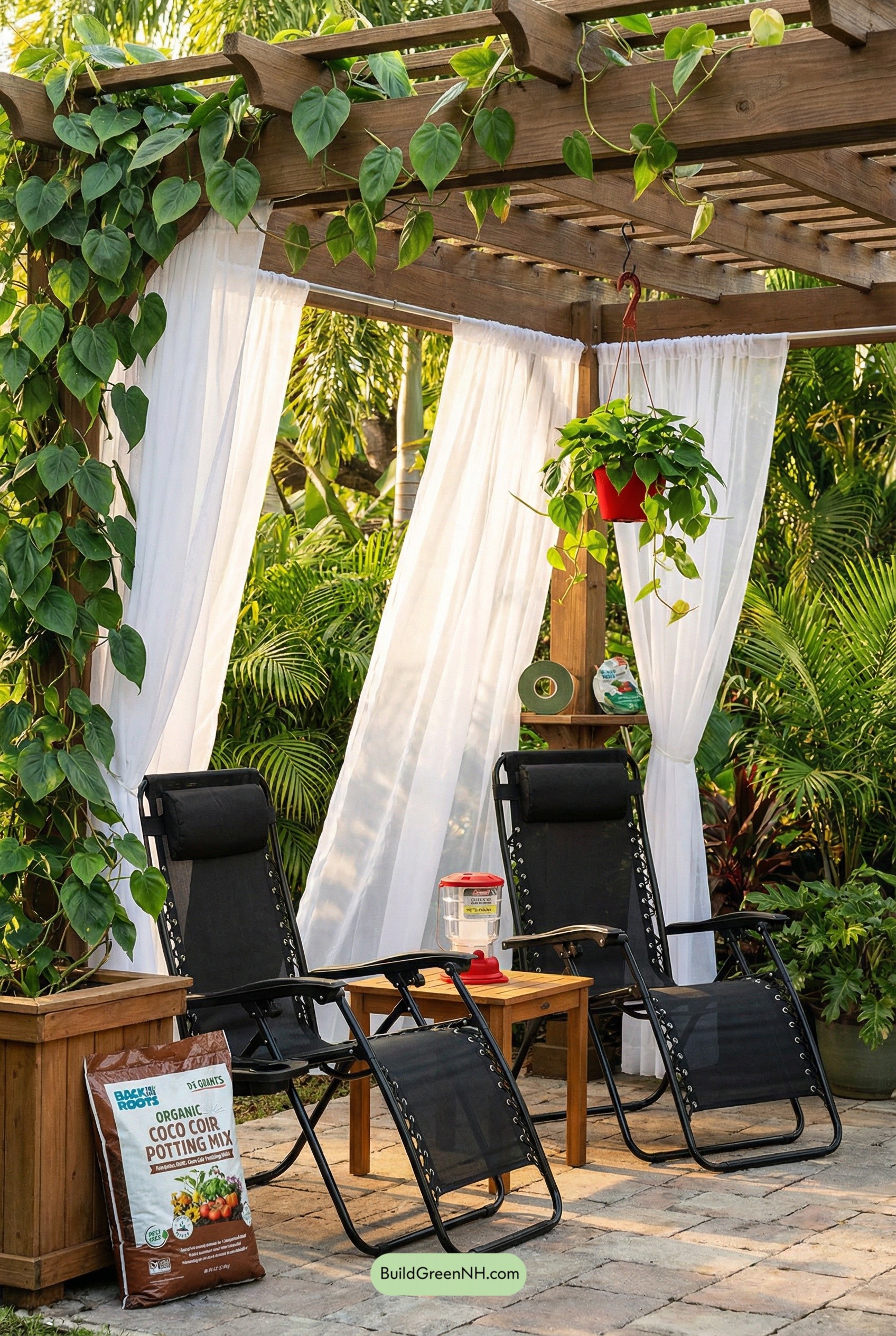 Tropical Trellis Cabana Under Vines