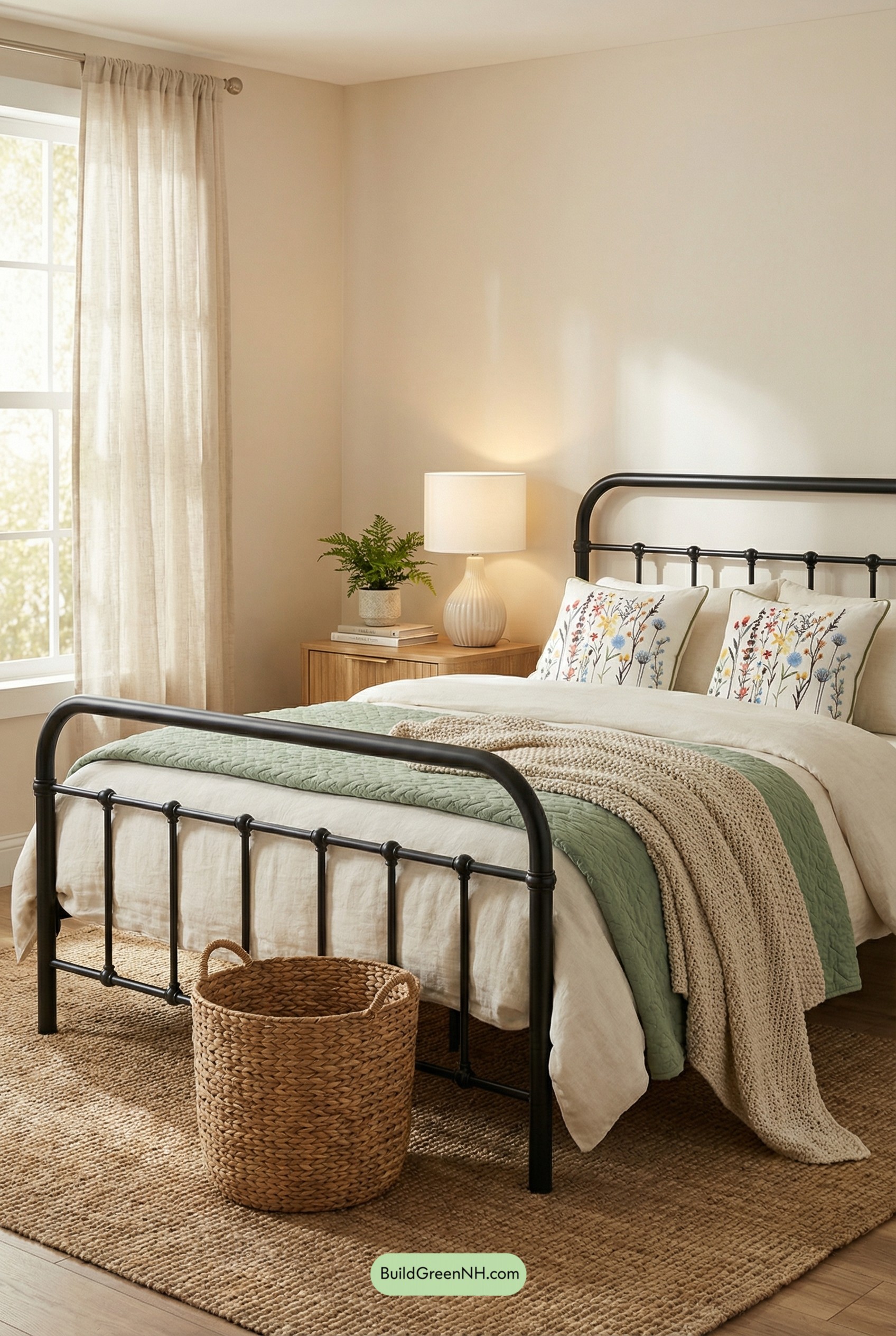 Iron Bed, Soft Linen, Garden Hints