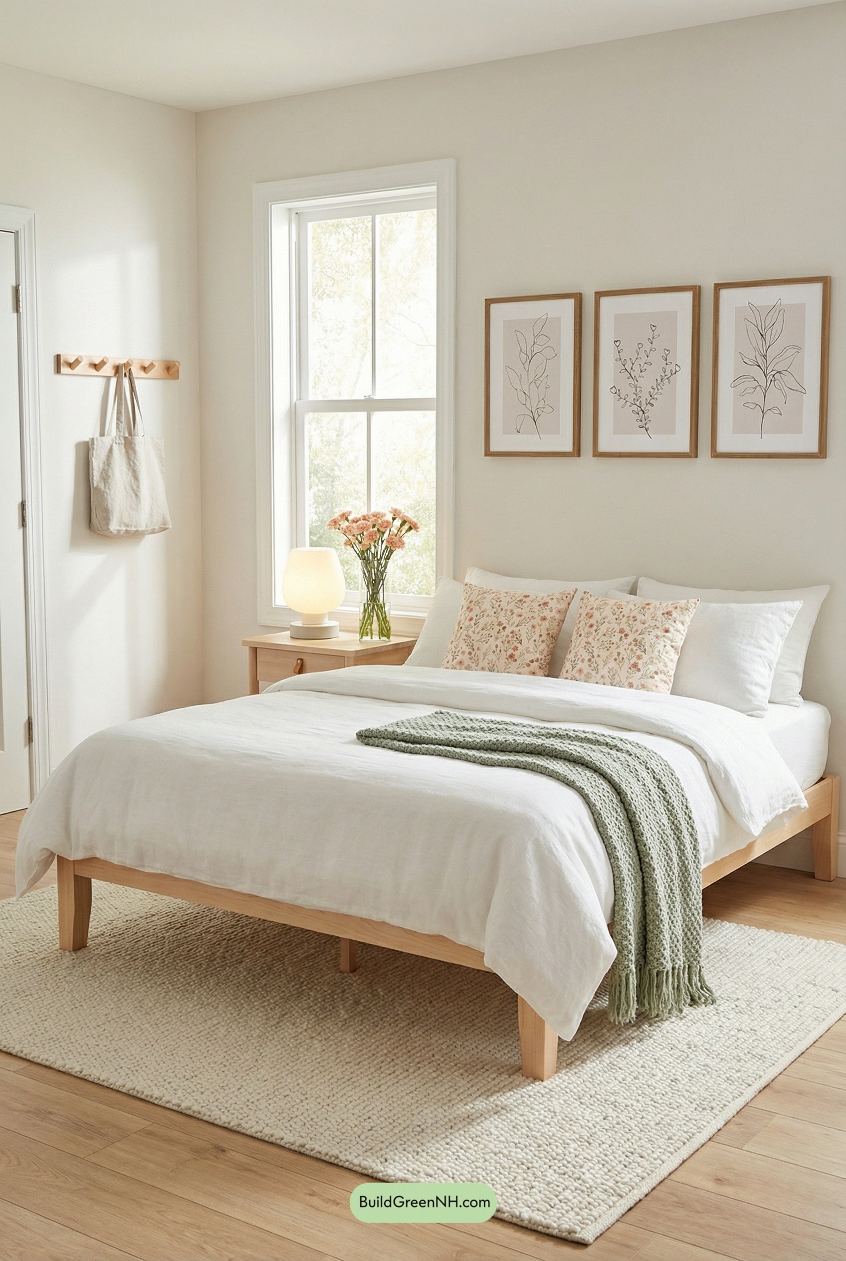 Pale Wood Calm, Cottage Florals