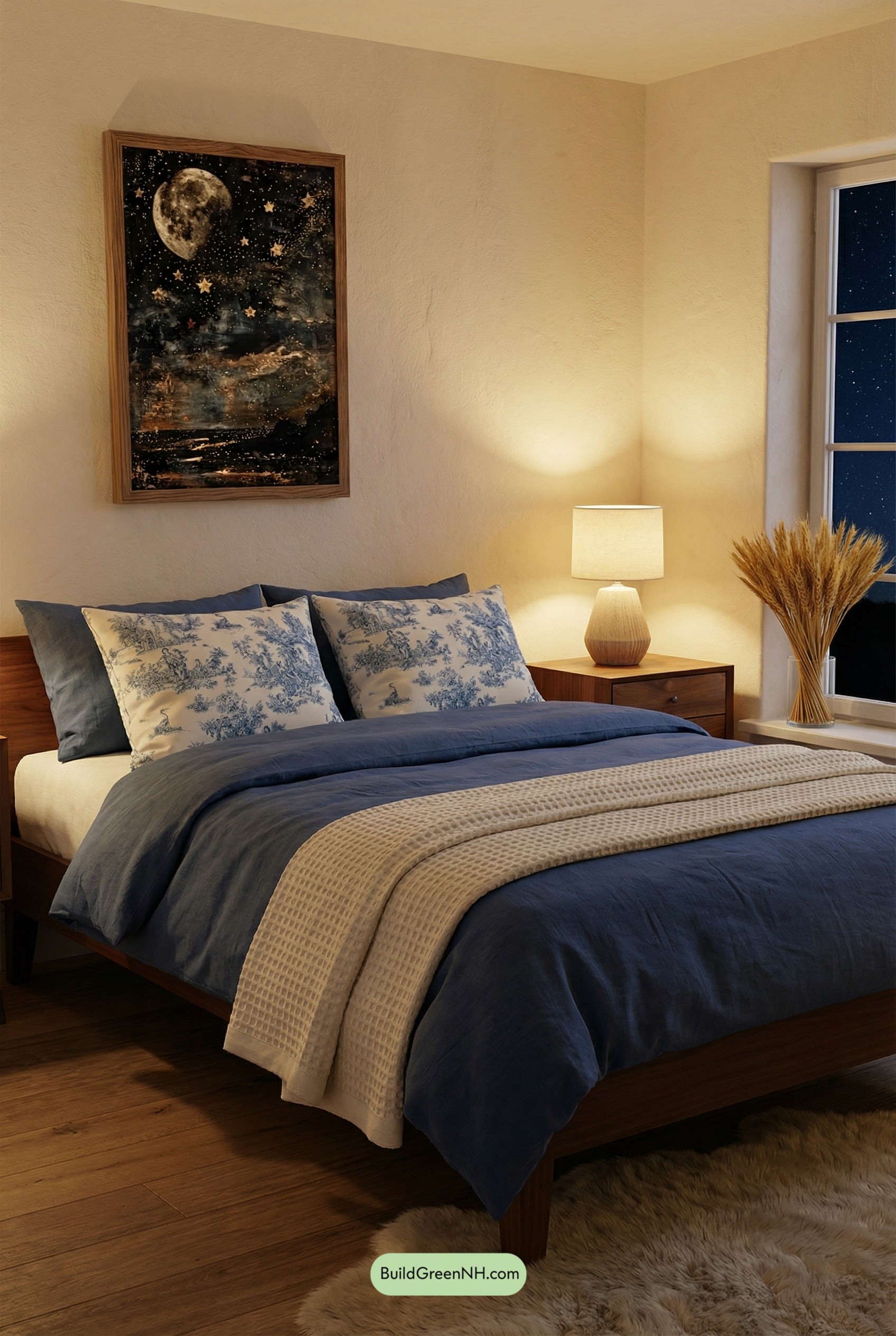 Indigo Night Cottage Bedroom Calm