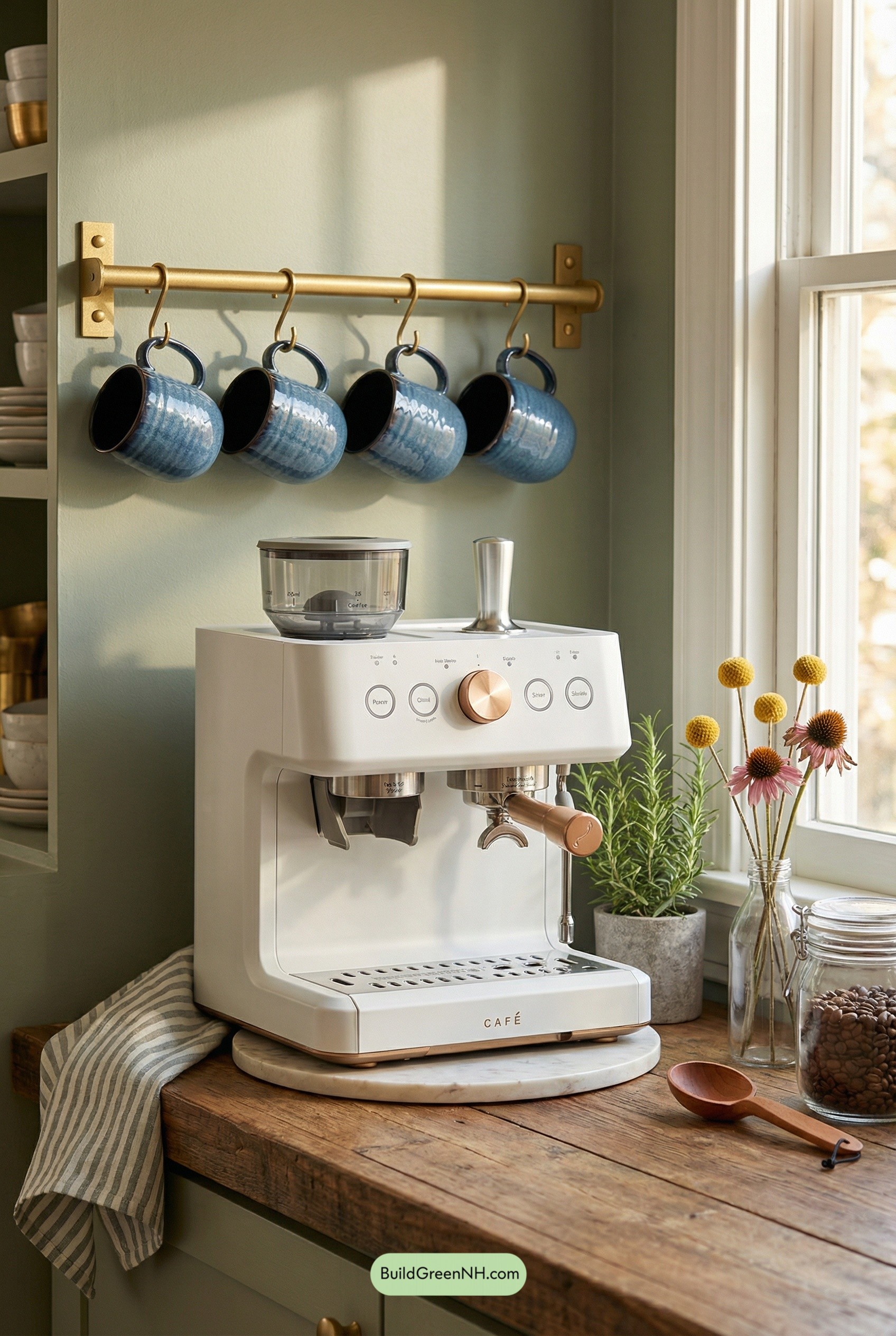Sage-and-Brass Coffee Corner Calm