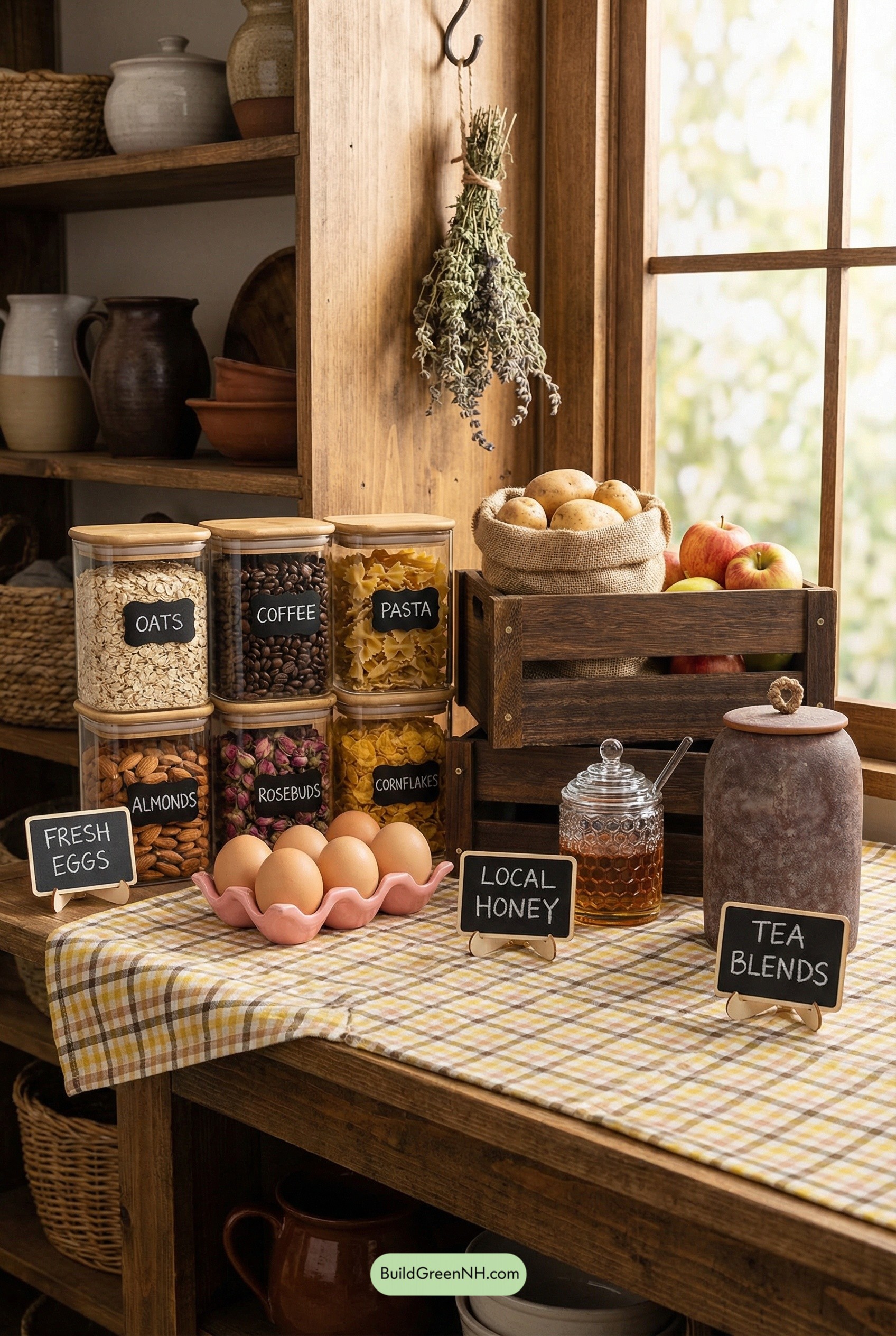 Market-Day Pantry with Gingham Charm