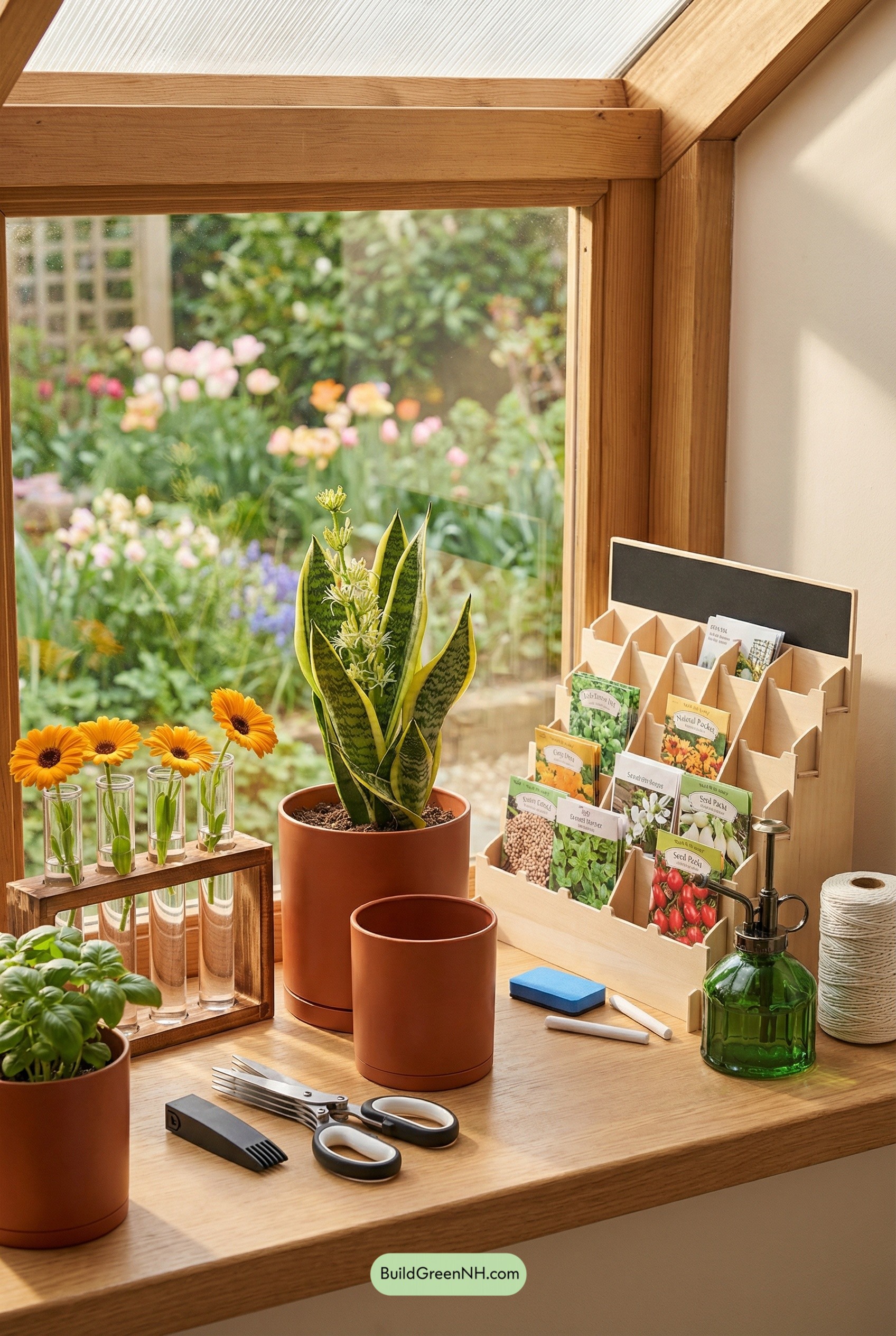 Terracotta Sill Garden with Seed Library