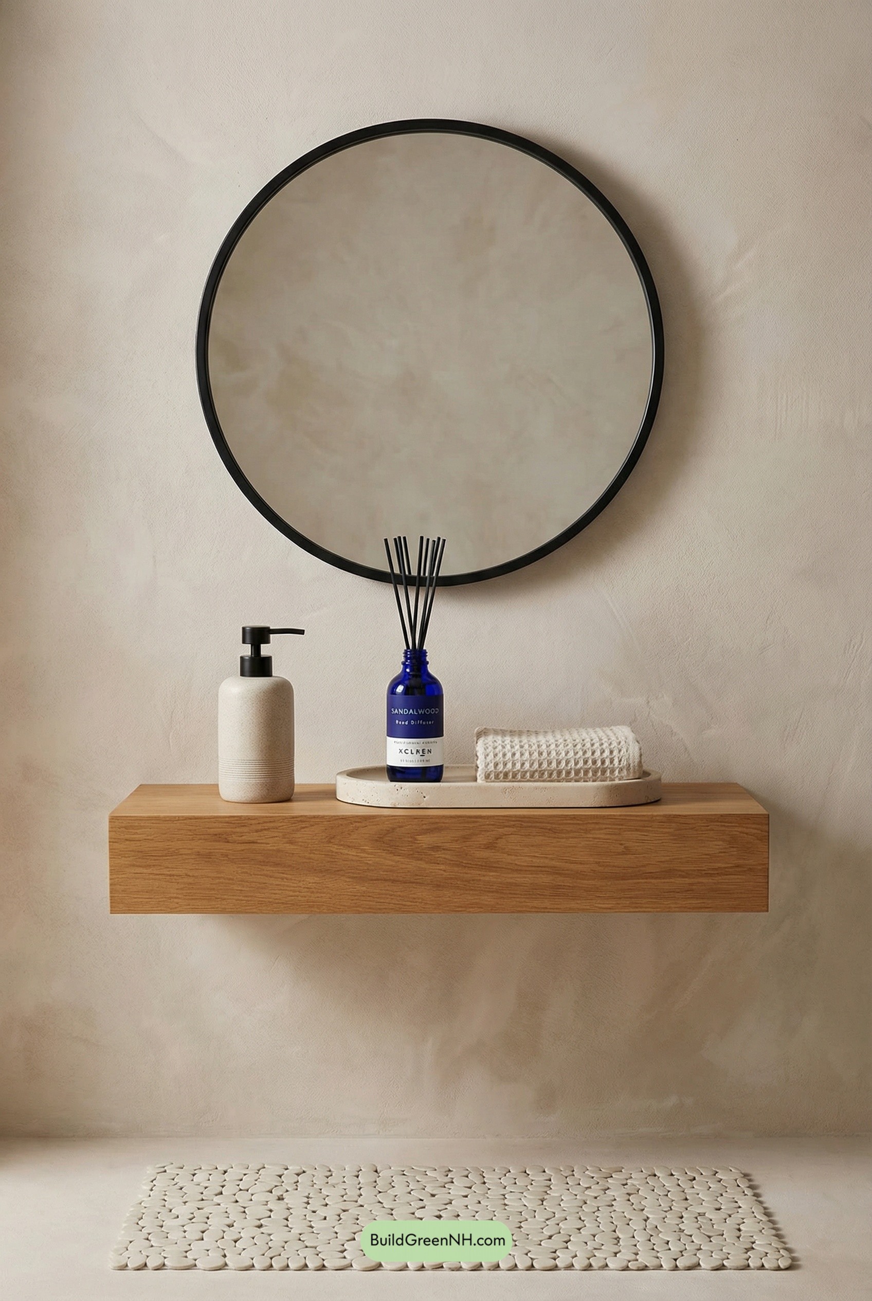 Japandi Shelf Spa, With a Blue Twist