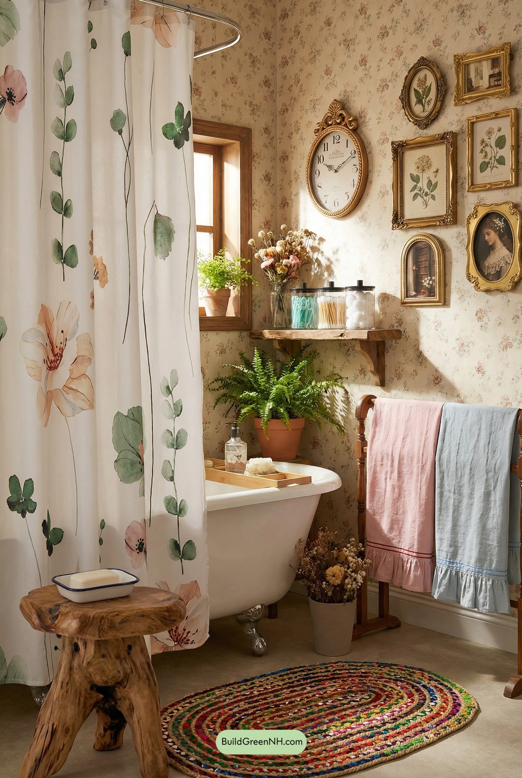 Cottagecore Bath, Modernized with Florals