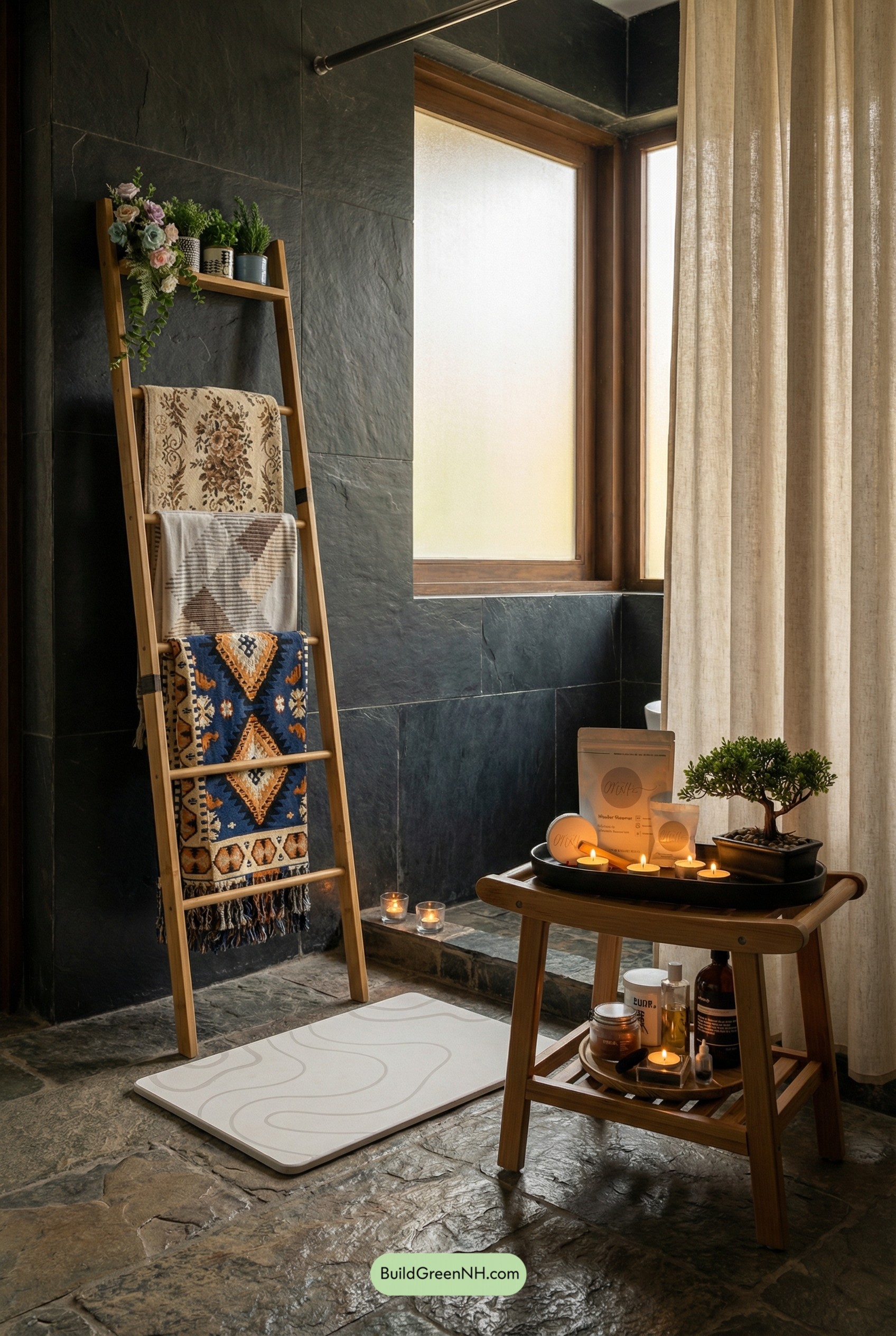 Slate Zen Spa Bathroom Corner