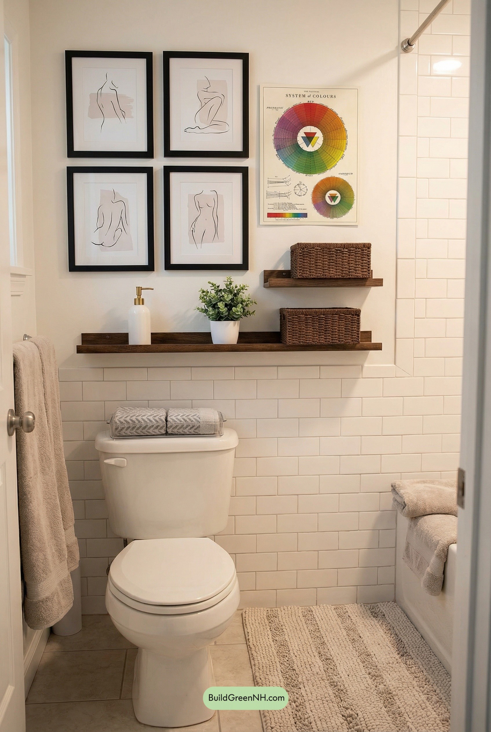 Gallery Wall Meets Spa-Style Storage