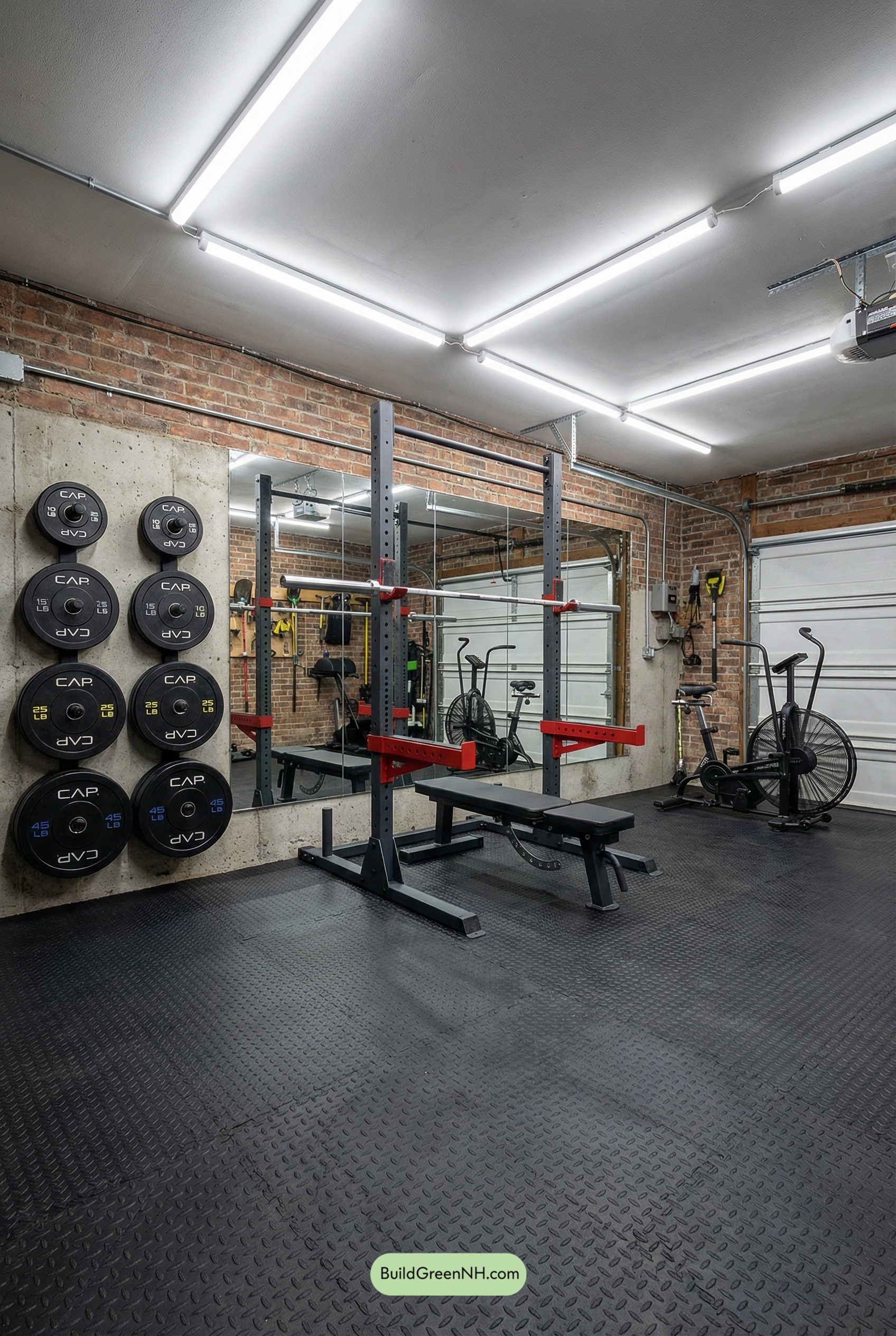 Brick-Walled Garage Gym, Clean and Tough