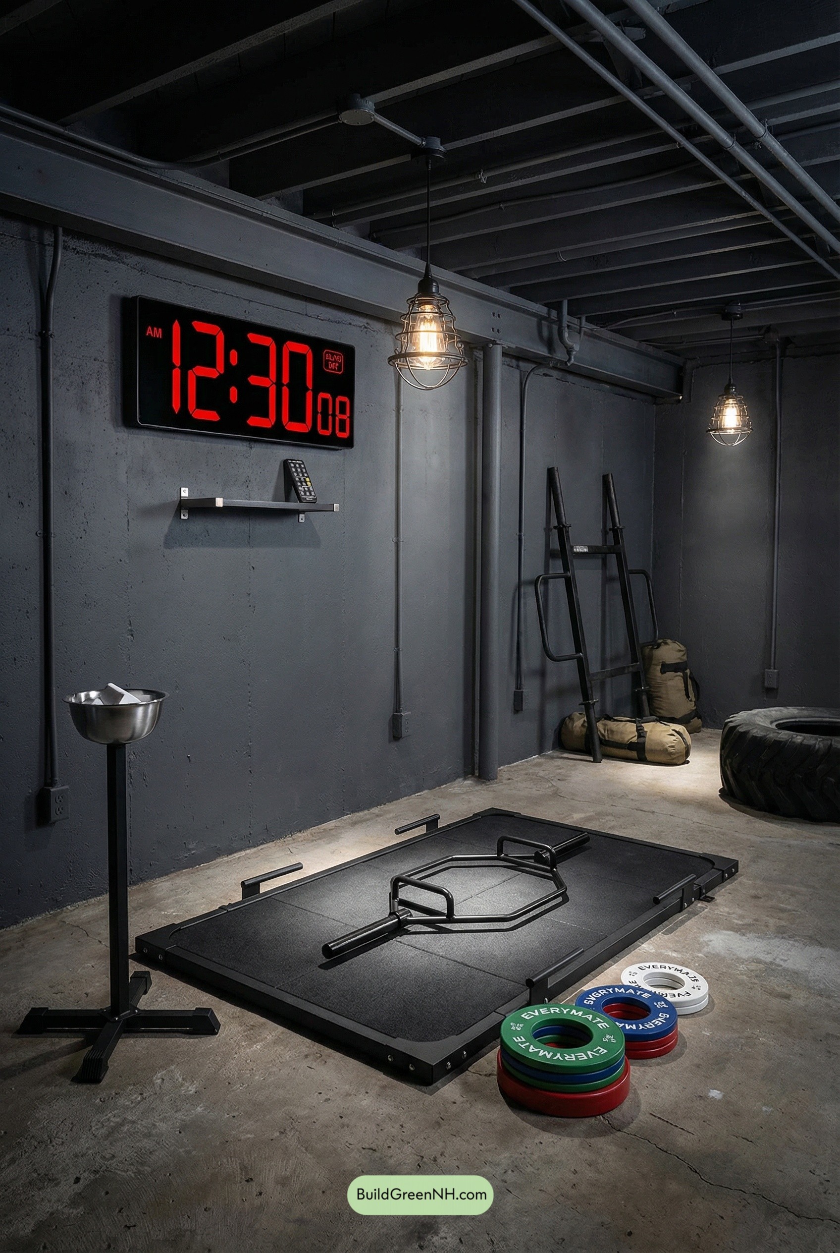 Midnight-Modern Training Bunker Basement Gym