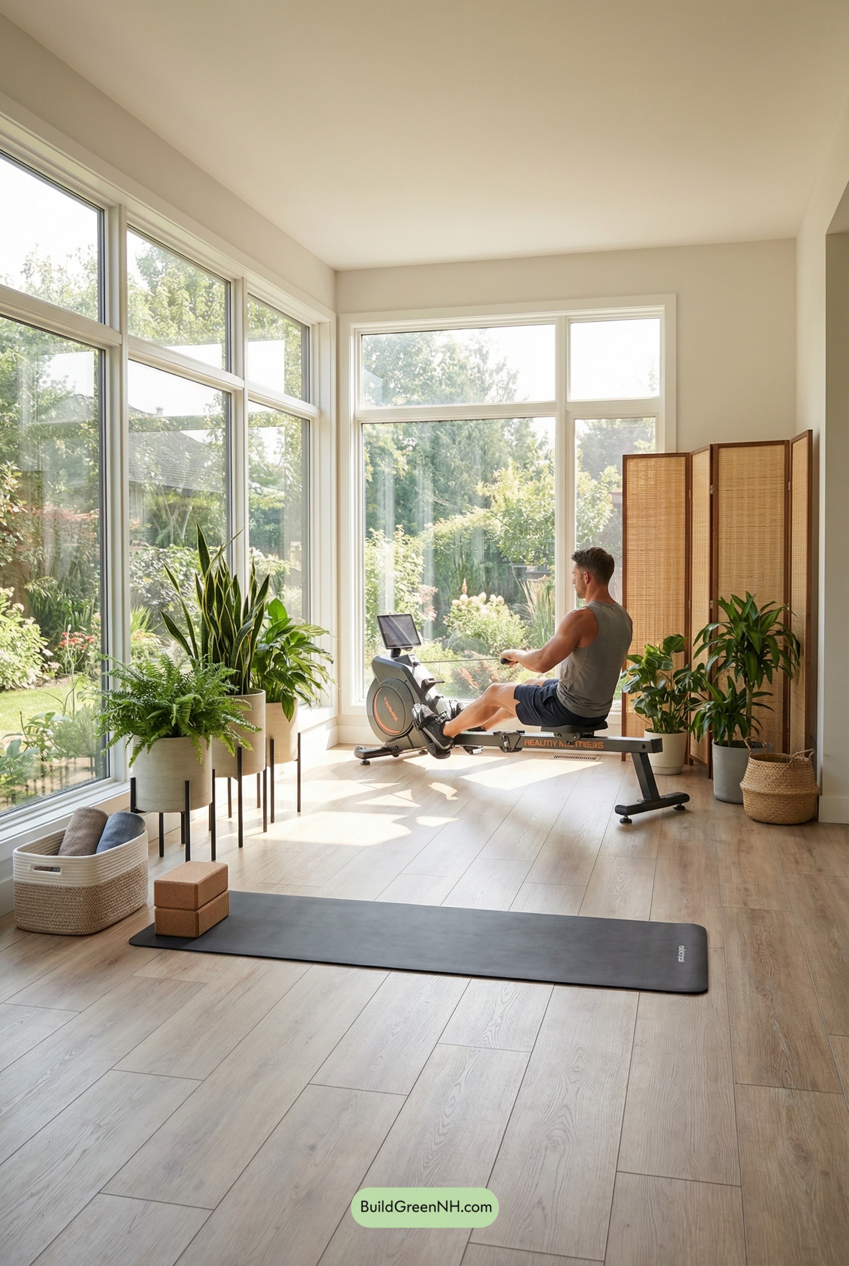 Sunlit Sunroom Gym, Zen Included