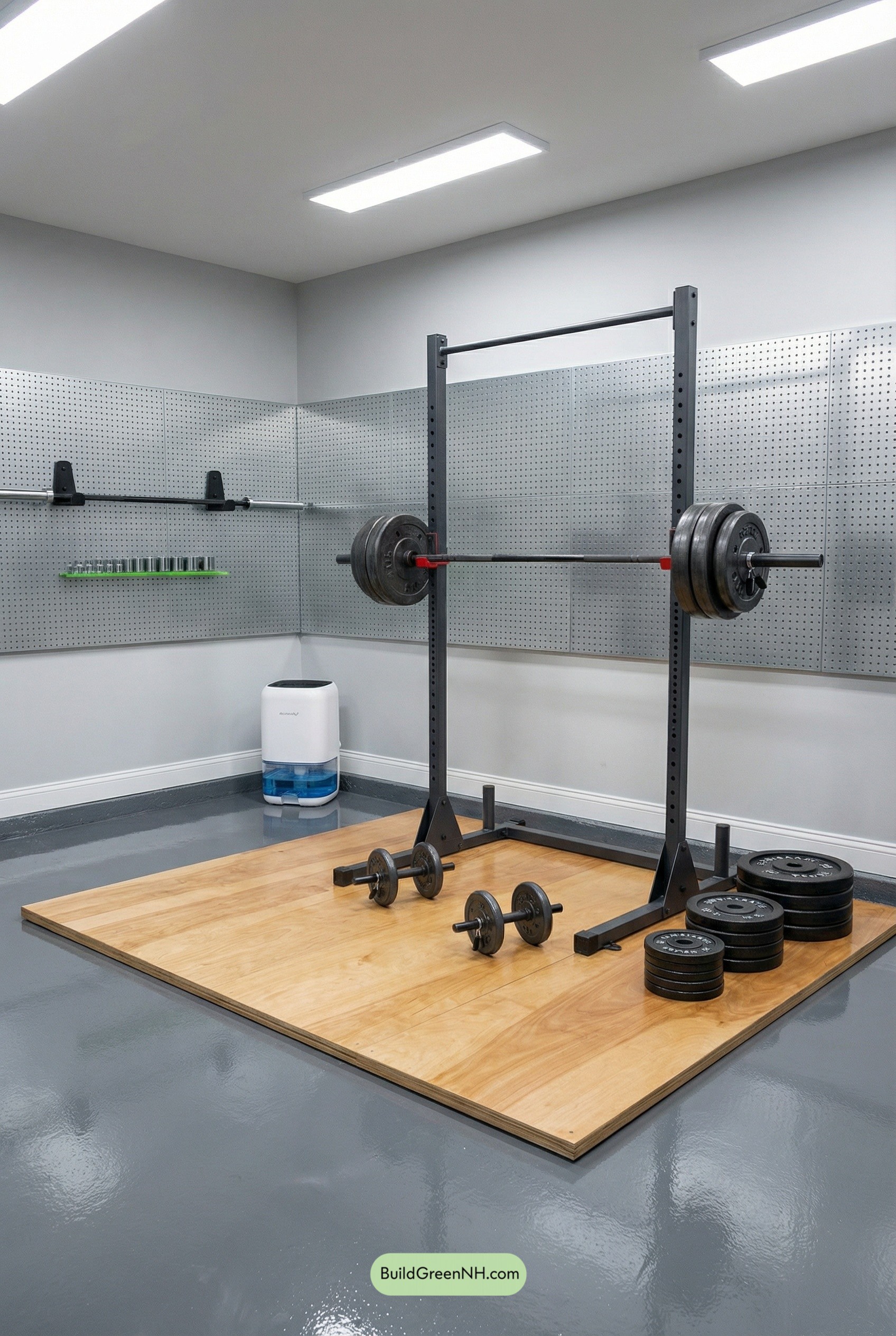 Garage Gym with Centered Lifting Deck
