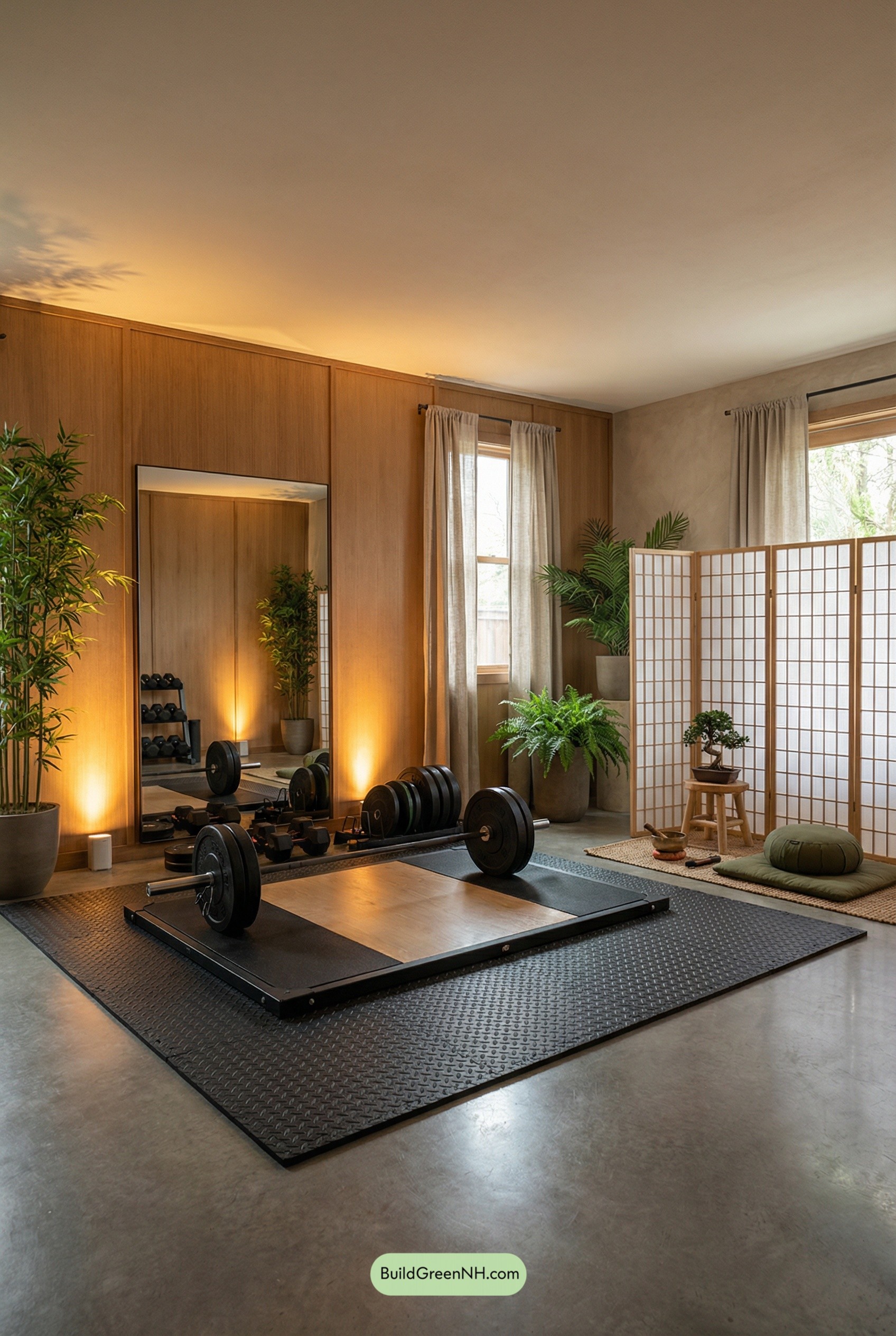 Zen Strength Studio With Warm Glow