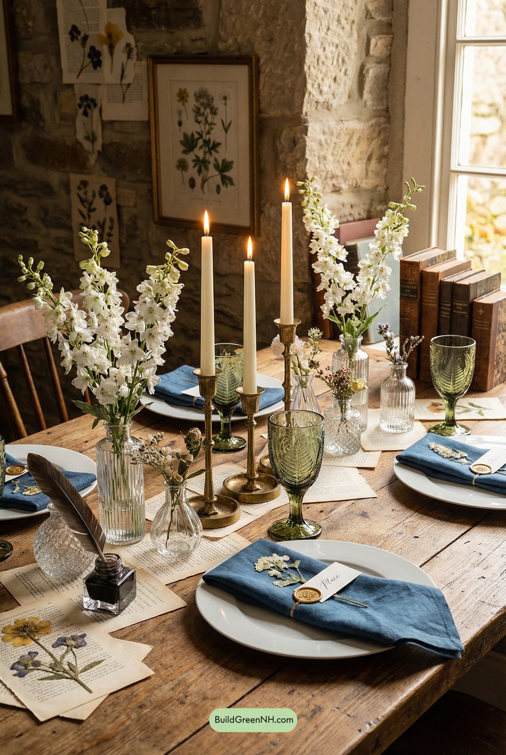 Bookish Botanicals, Candlelit Spring Table