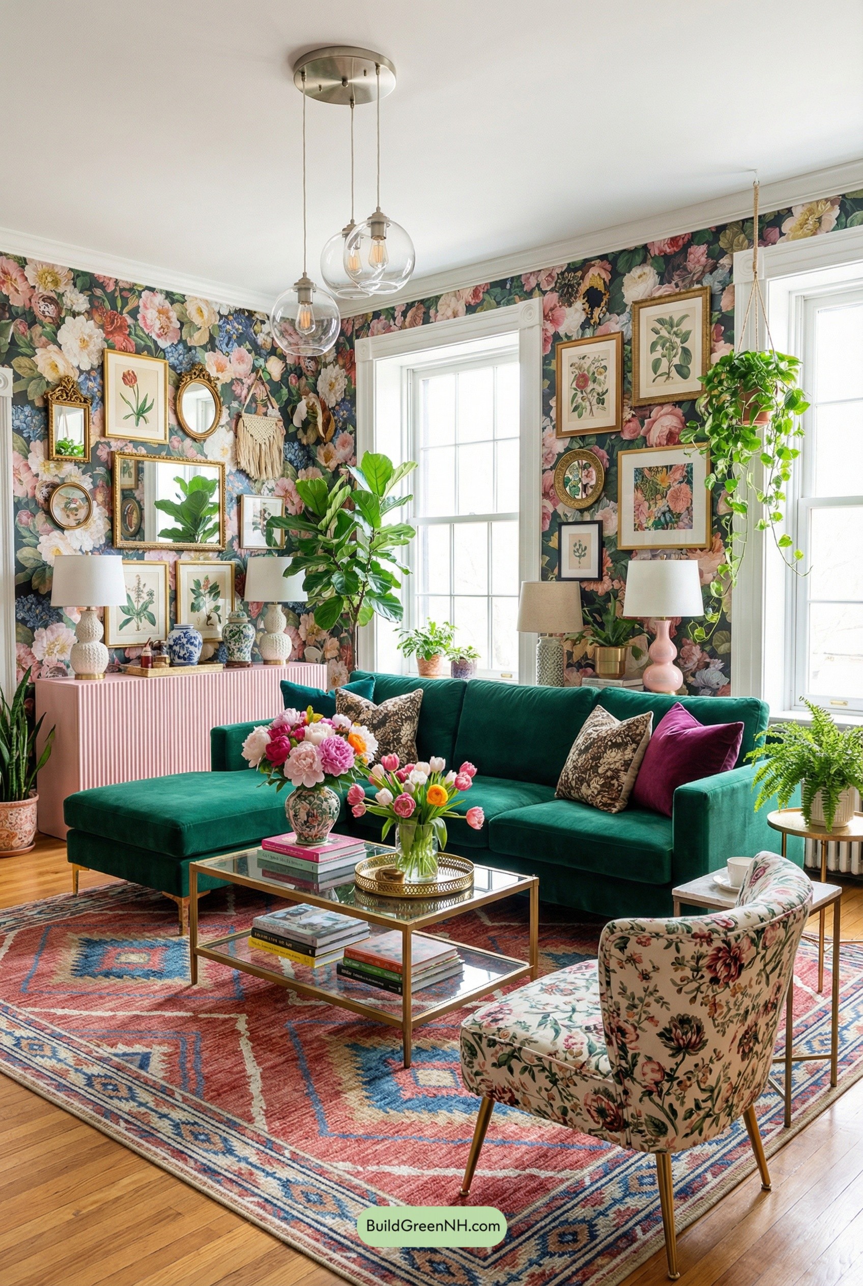 Bloom-Filled Salon with Modern Edge