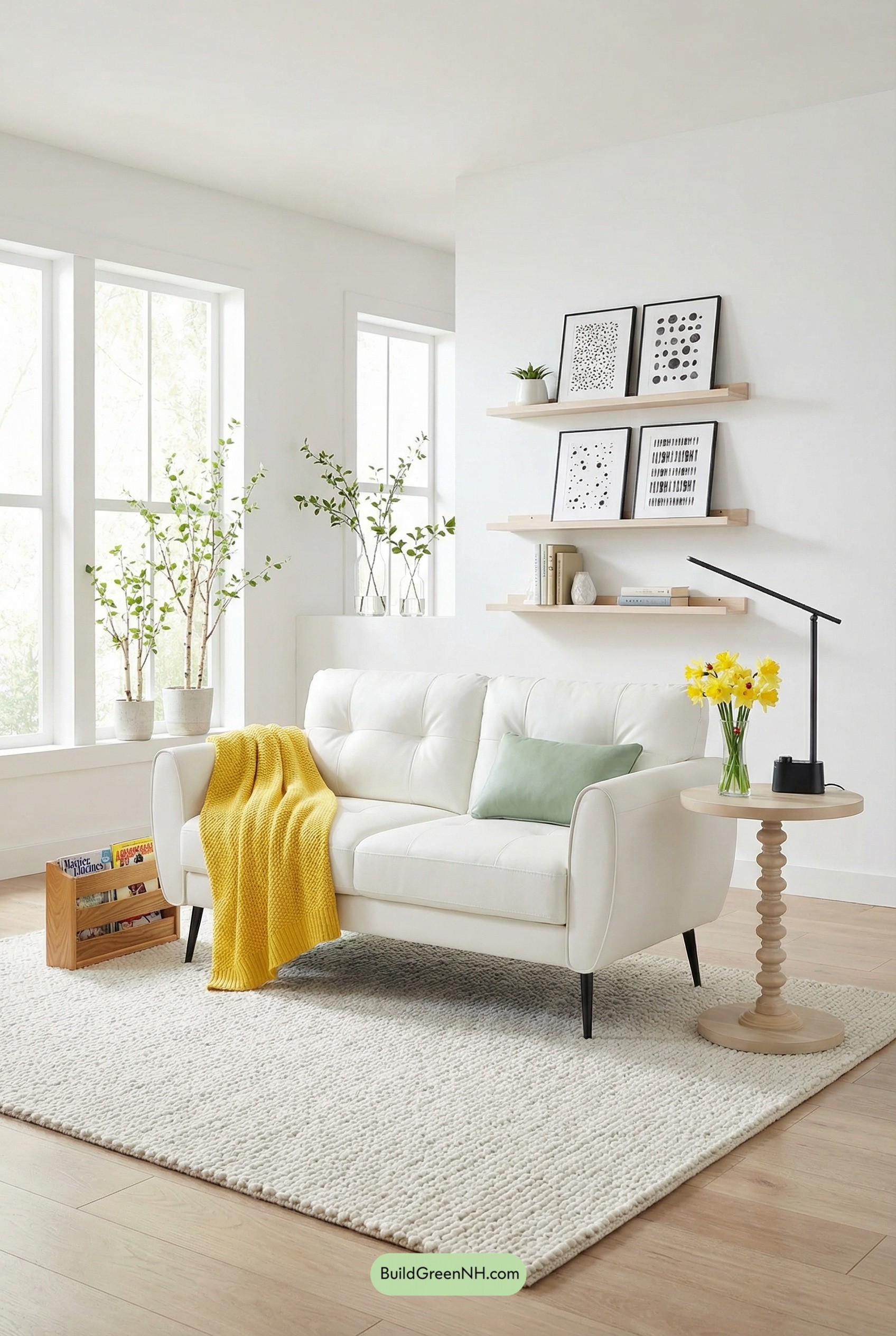 Crisp White Lounge with Lemon Pop