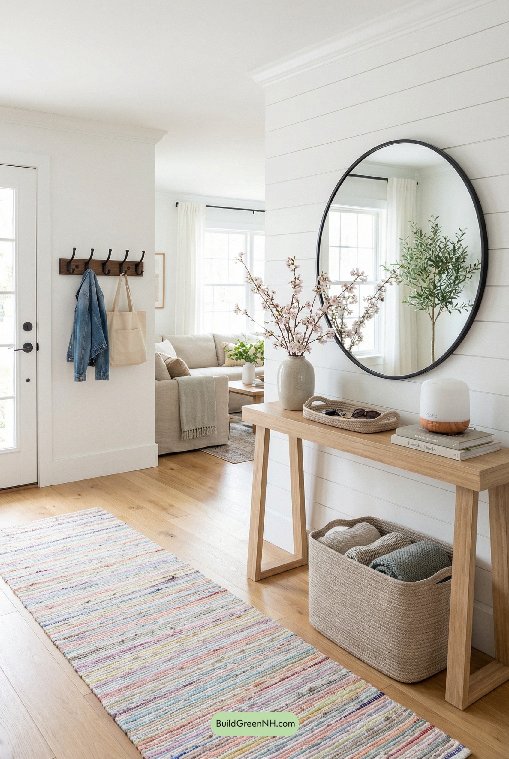 Airy Spring Entryway with Soft Pastels