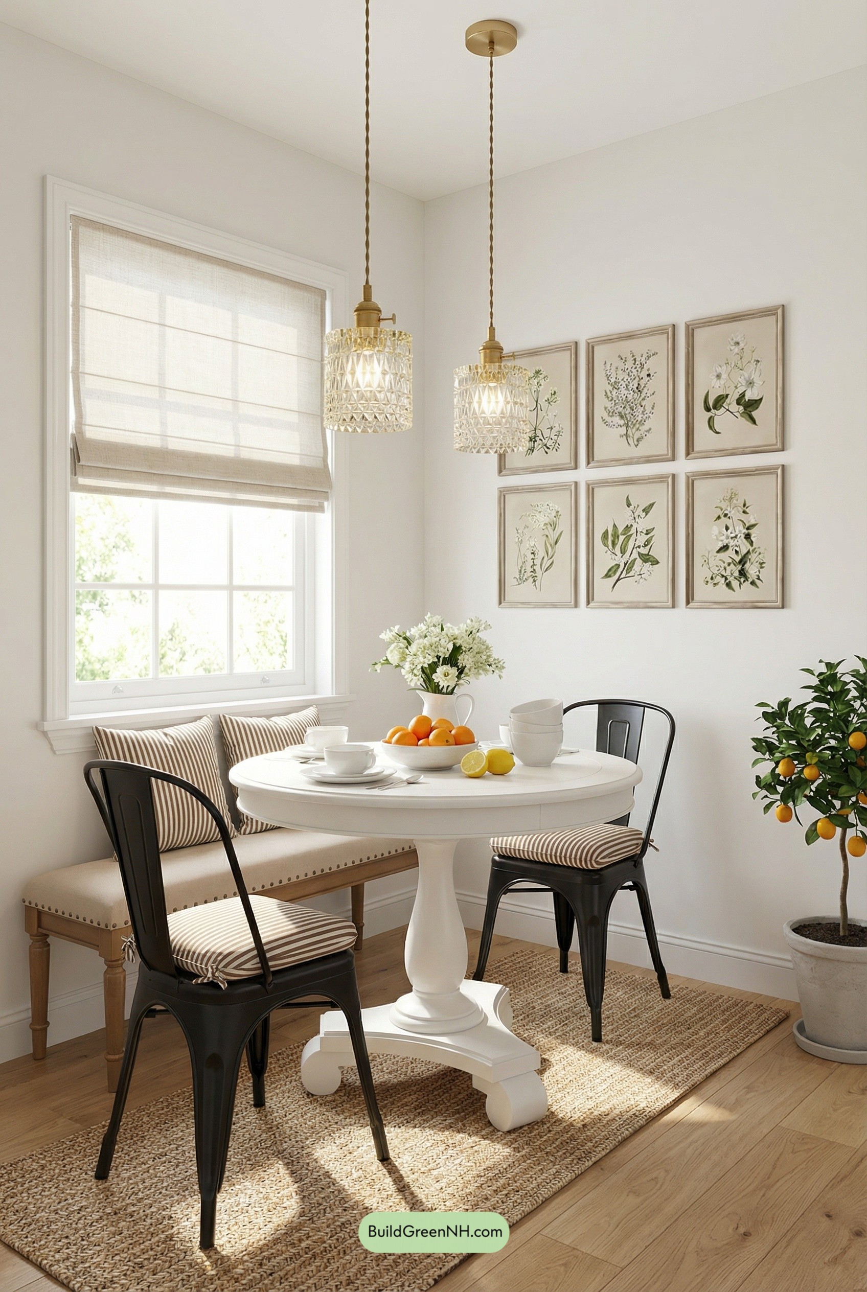 Citrus-Ready Breakfast Nook in Soft Light