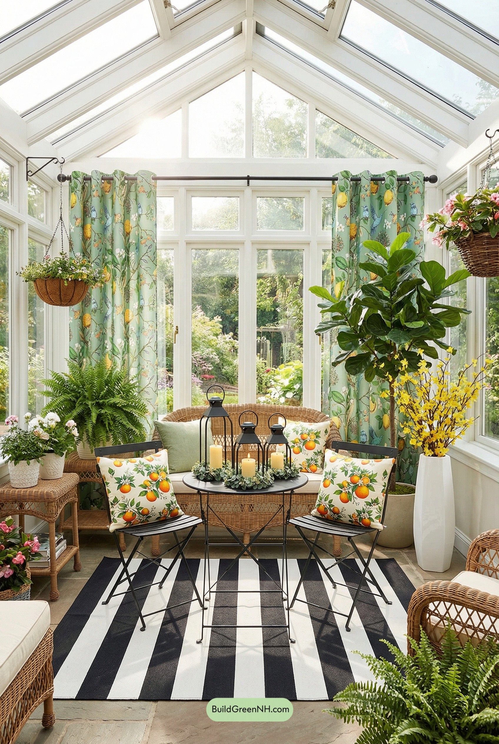 Wicker Sunroom with Citrus Spring Pop