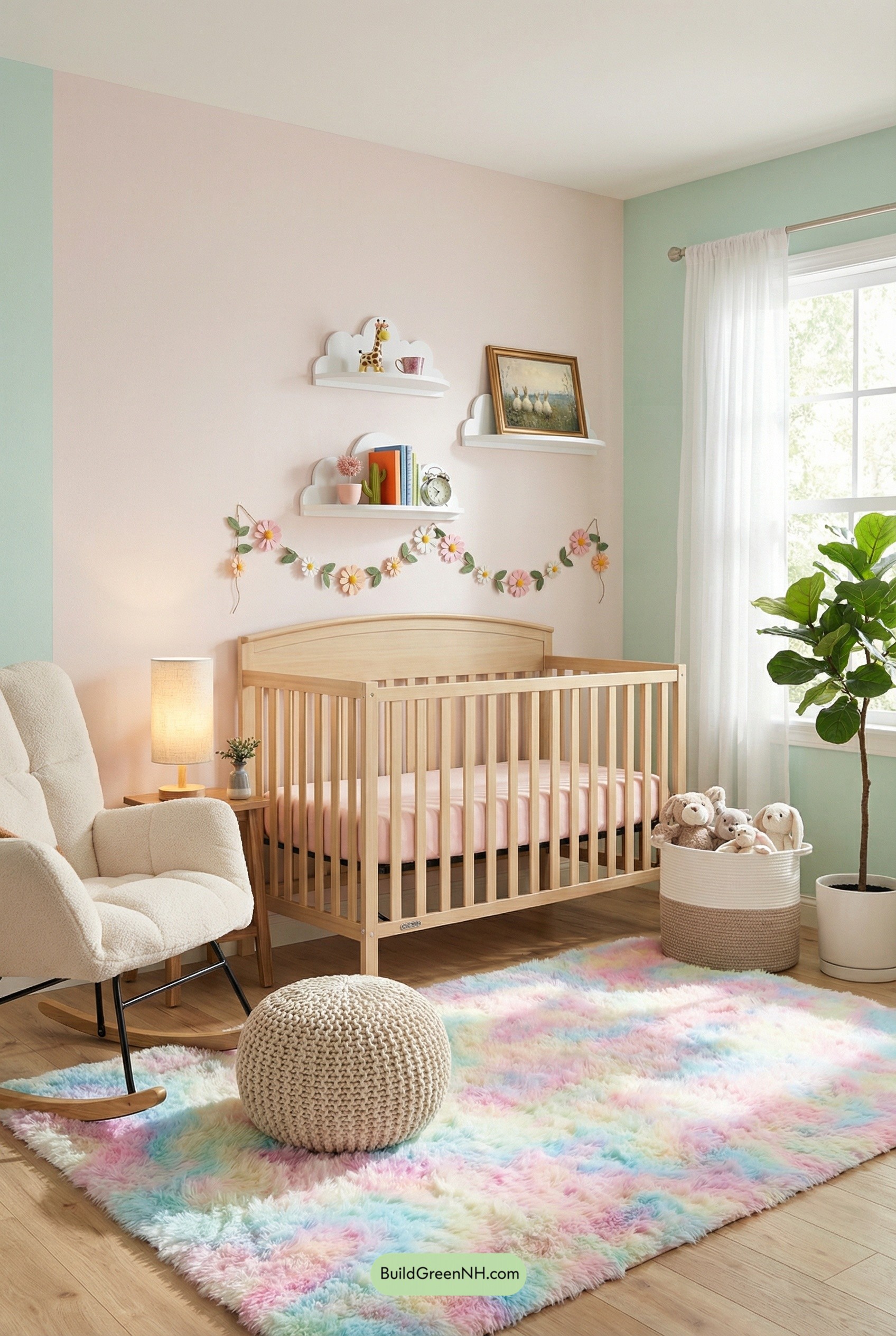 Gelato Pastels, Floral Fun, Wood Crib