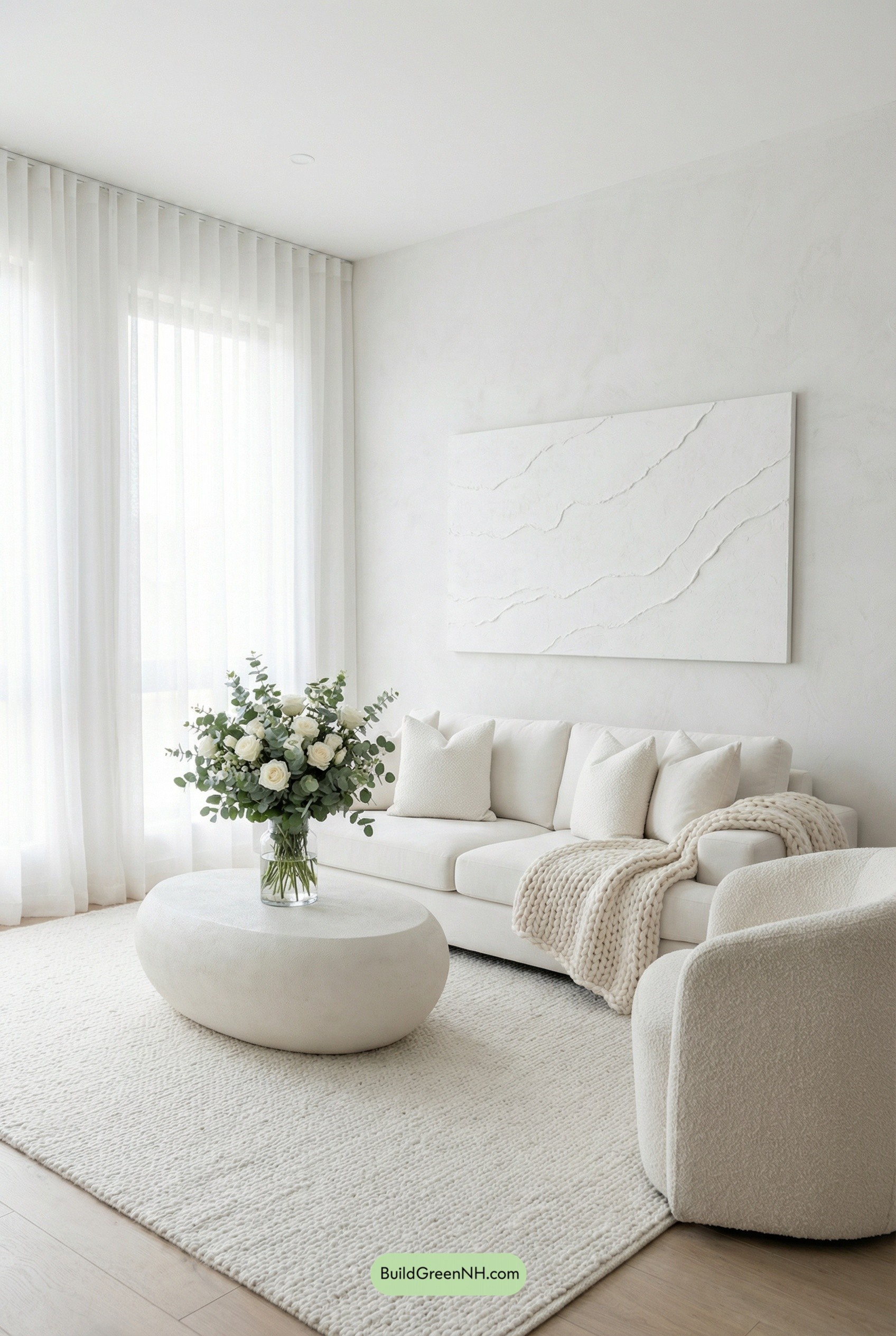 White-on-White Spring Living Room Calm