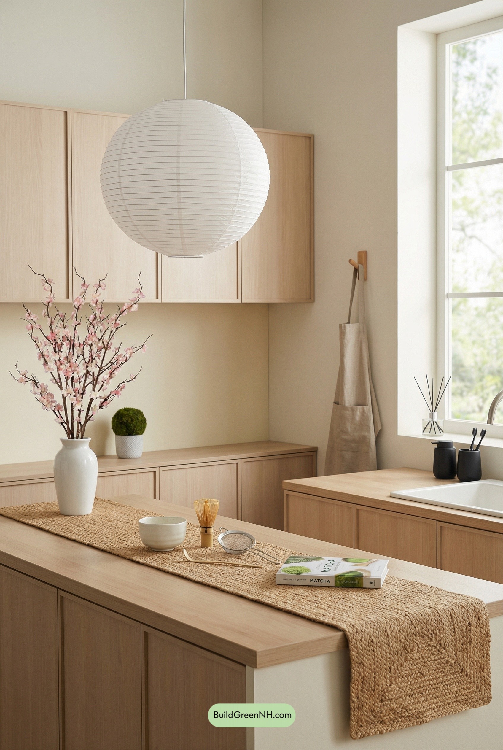 Japandi Spring Calm, With Blossom Branches