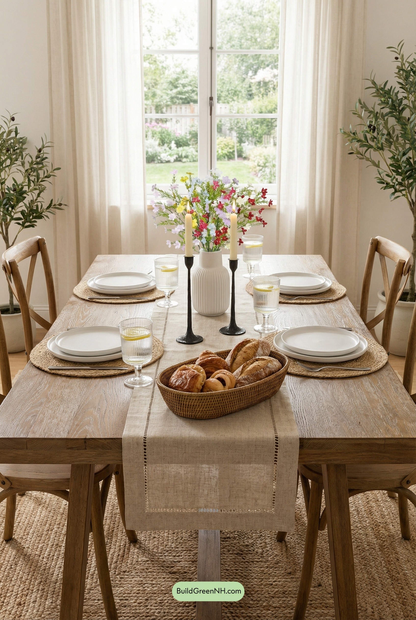 Meadow-Stem Brunch on Rustic Oak