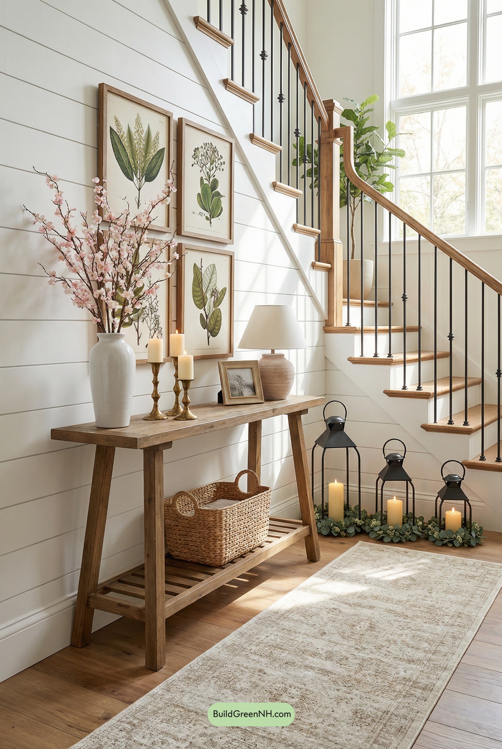 Spring Botanicals Meet Rustic Staircase Charm