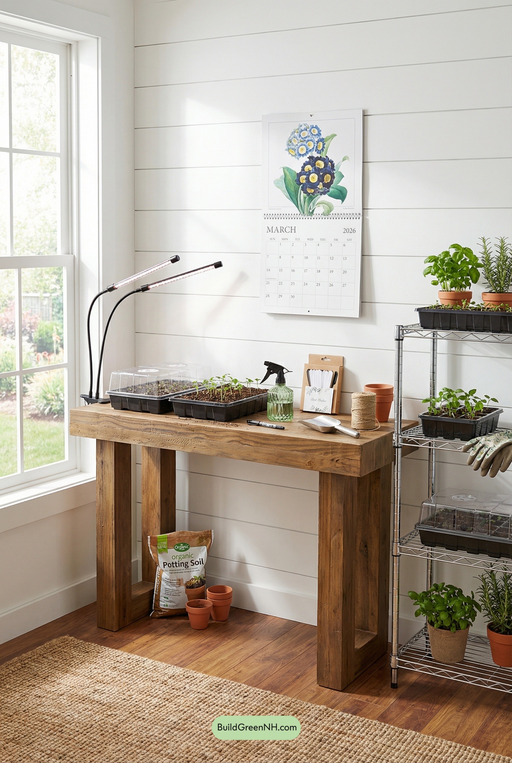 Rustic Kitchen Seed-Starting Corner