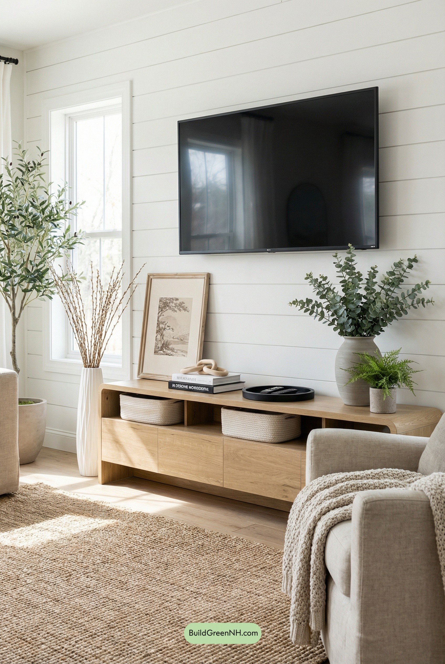 Spring-Ready Modern Farmhouse Media Wall