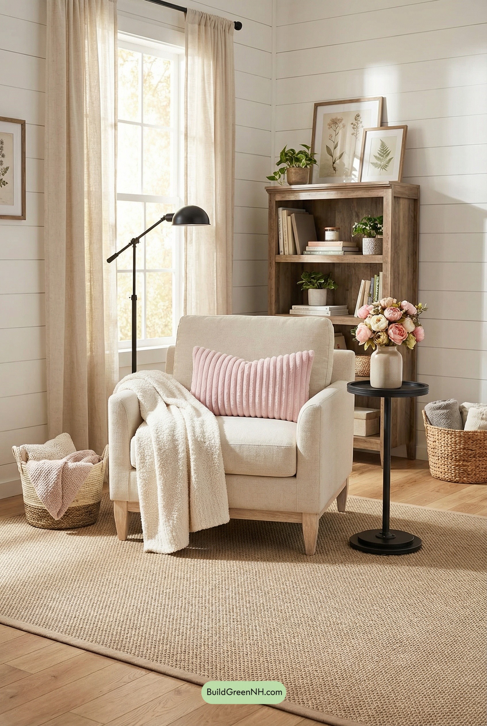 Pastel Spring Reading Nook Farmhouse Style