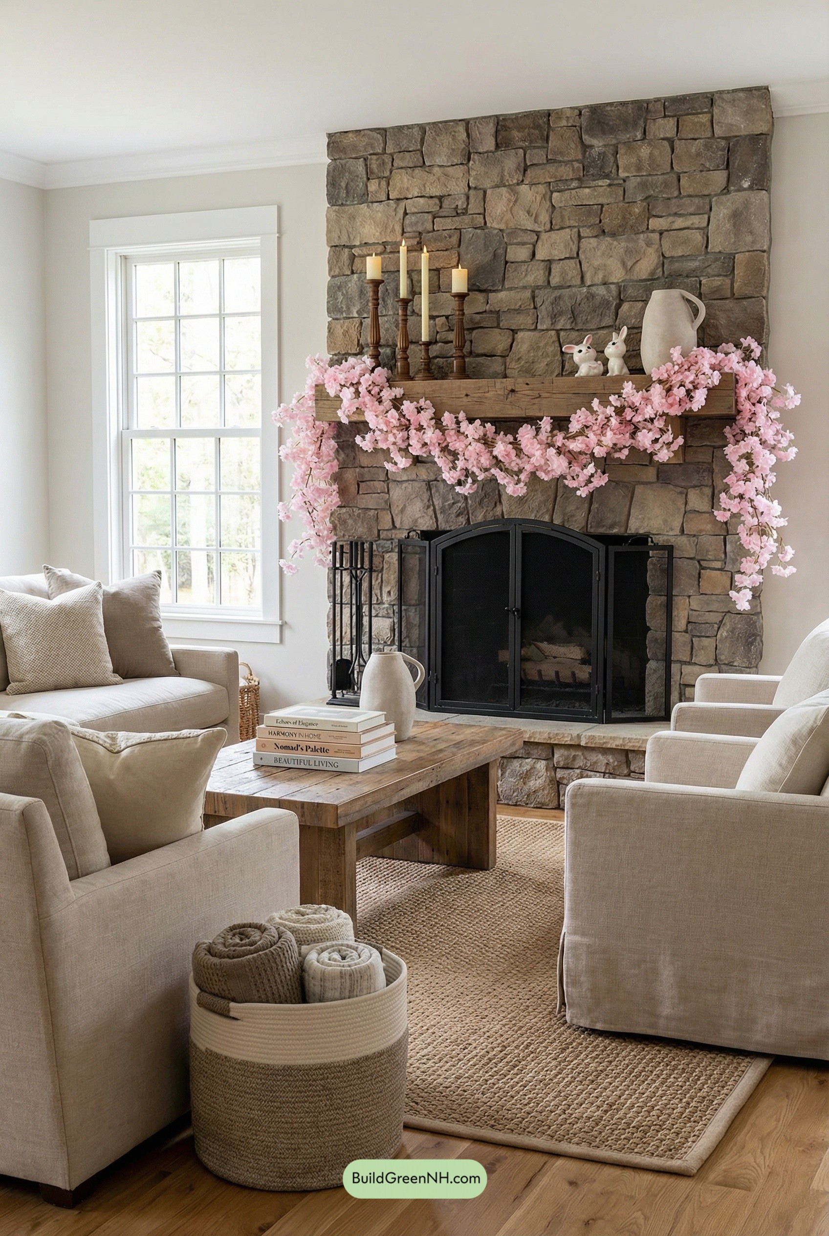 Modern Farmhouse Spring Mantel Moment