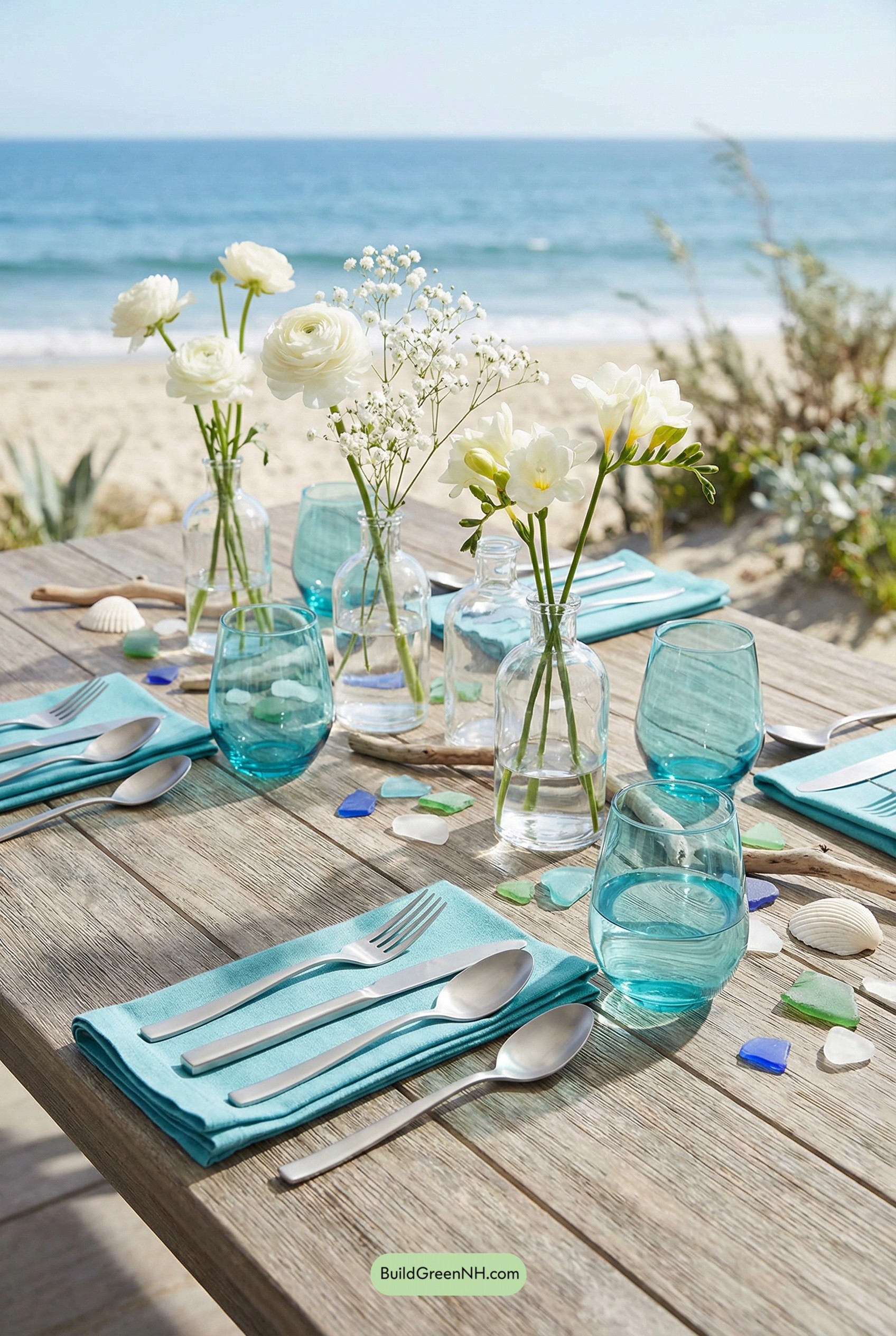 Sea-Glass Spring Table by the Shore