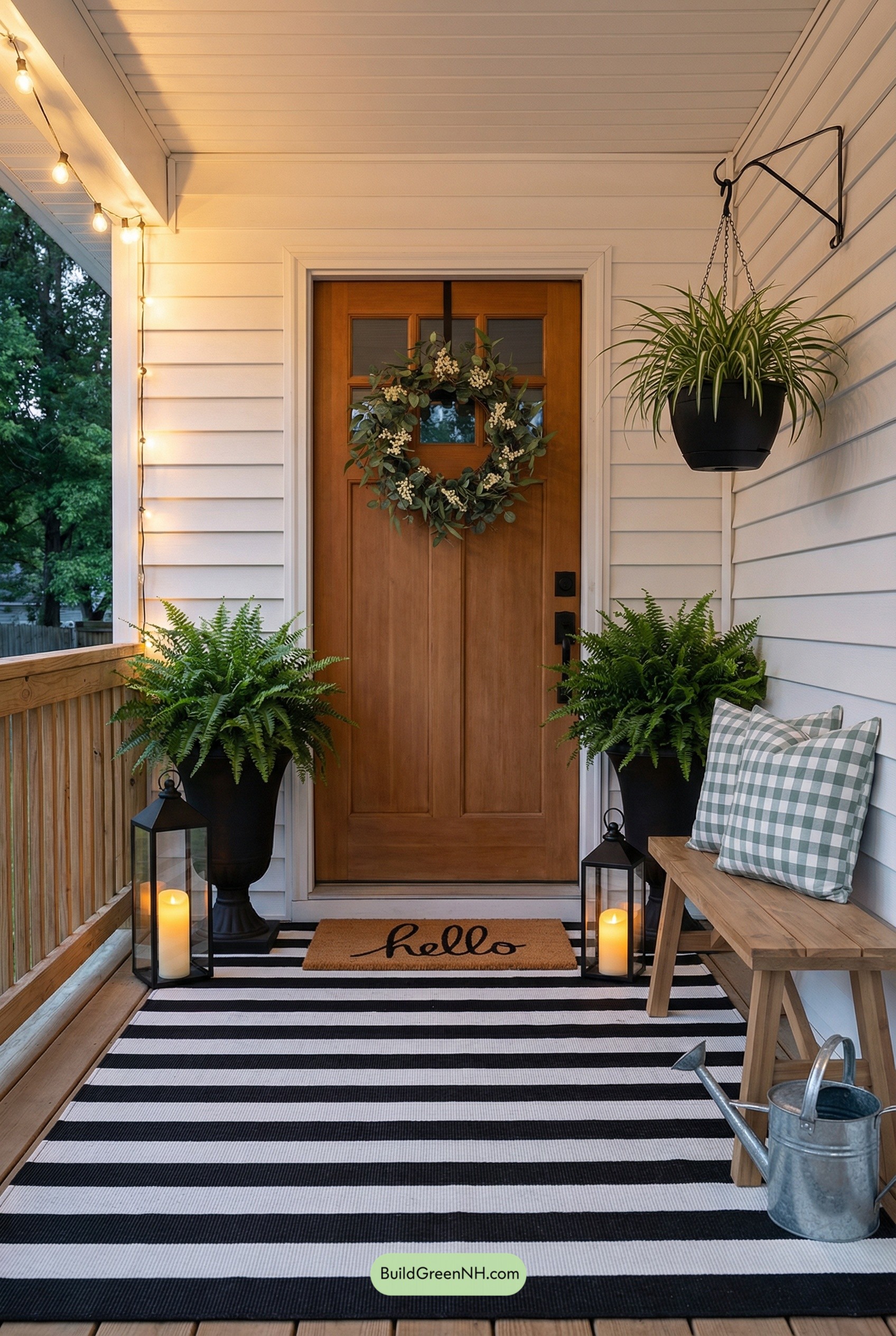 Striped Rug Runway, Warm Farmhouse Welcome