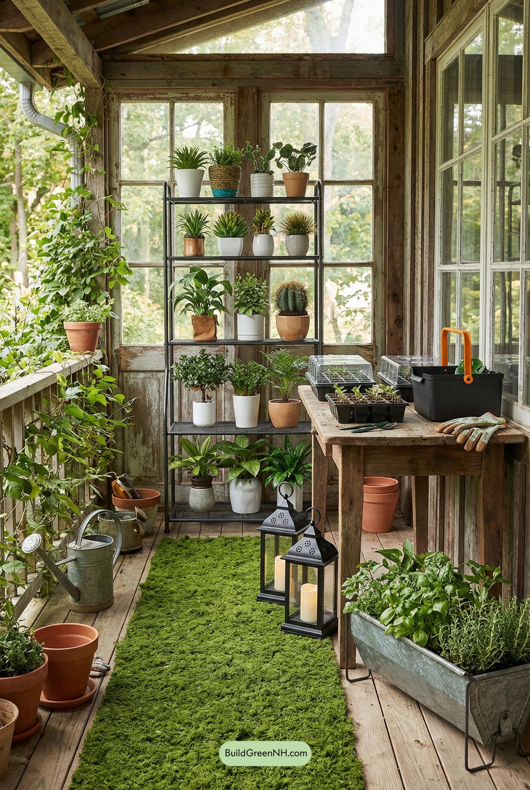 Porch Turned Mini Greenhouse Lab