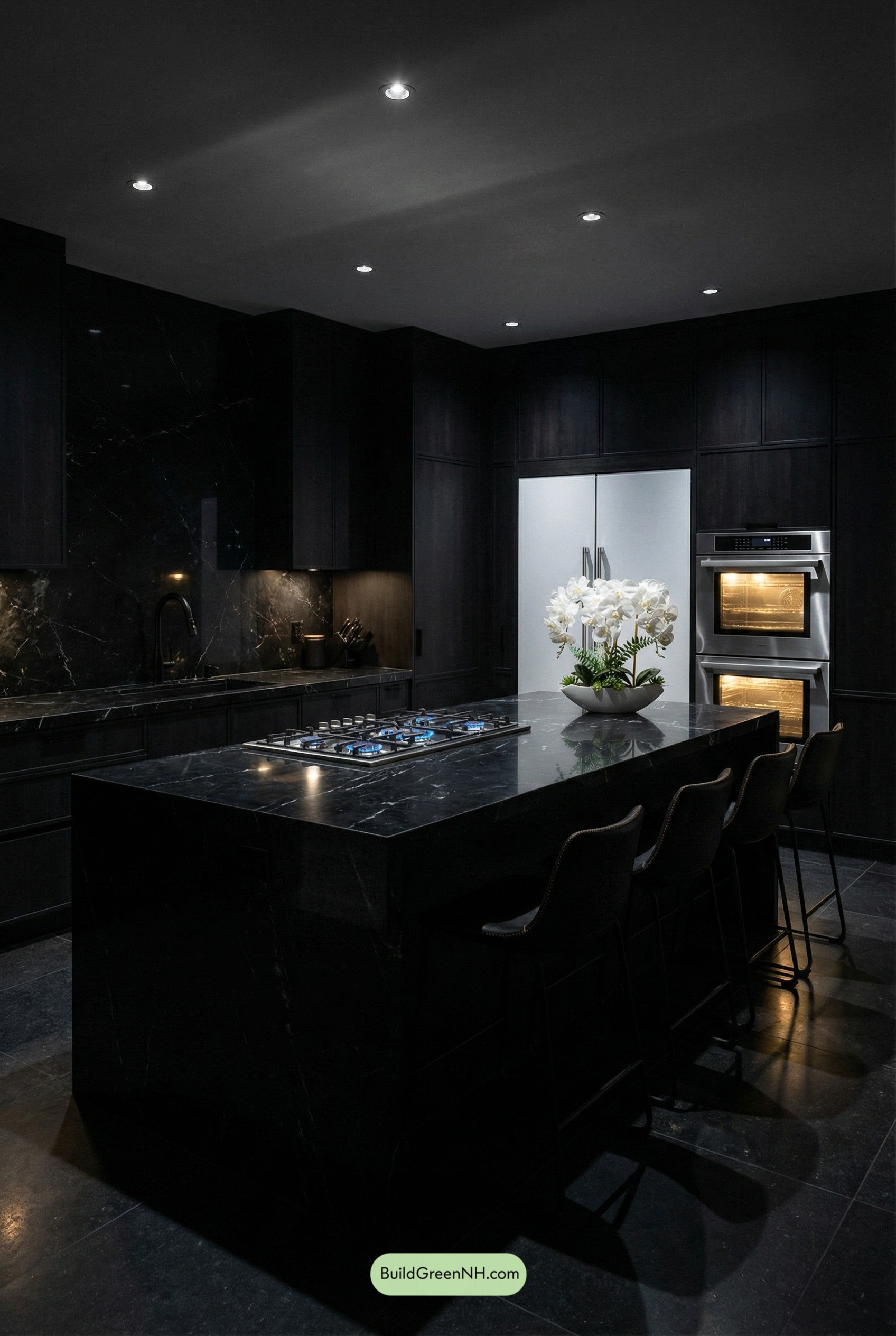 Midnight Stone Kitchen, Spotlighted to Perfection
