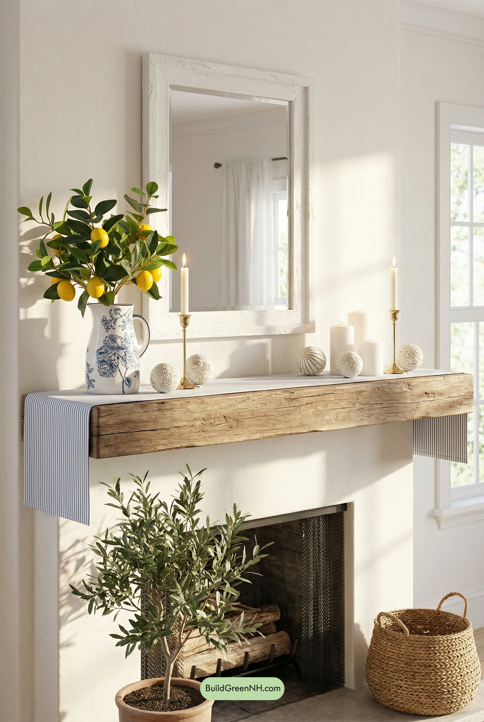 Lemon-Branched Spring Mantel Glow