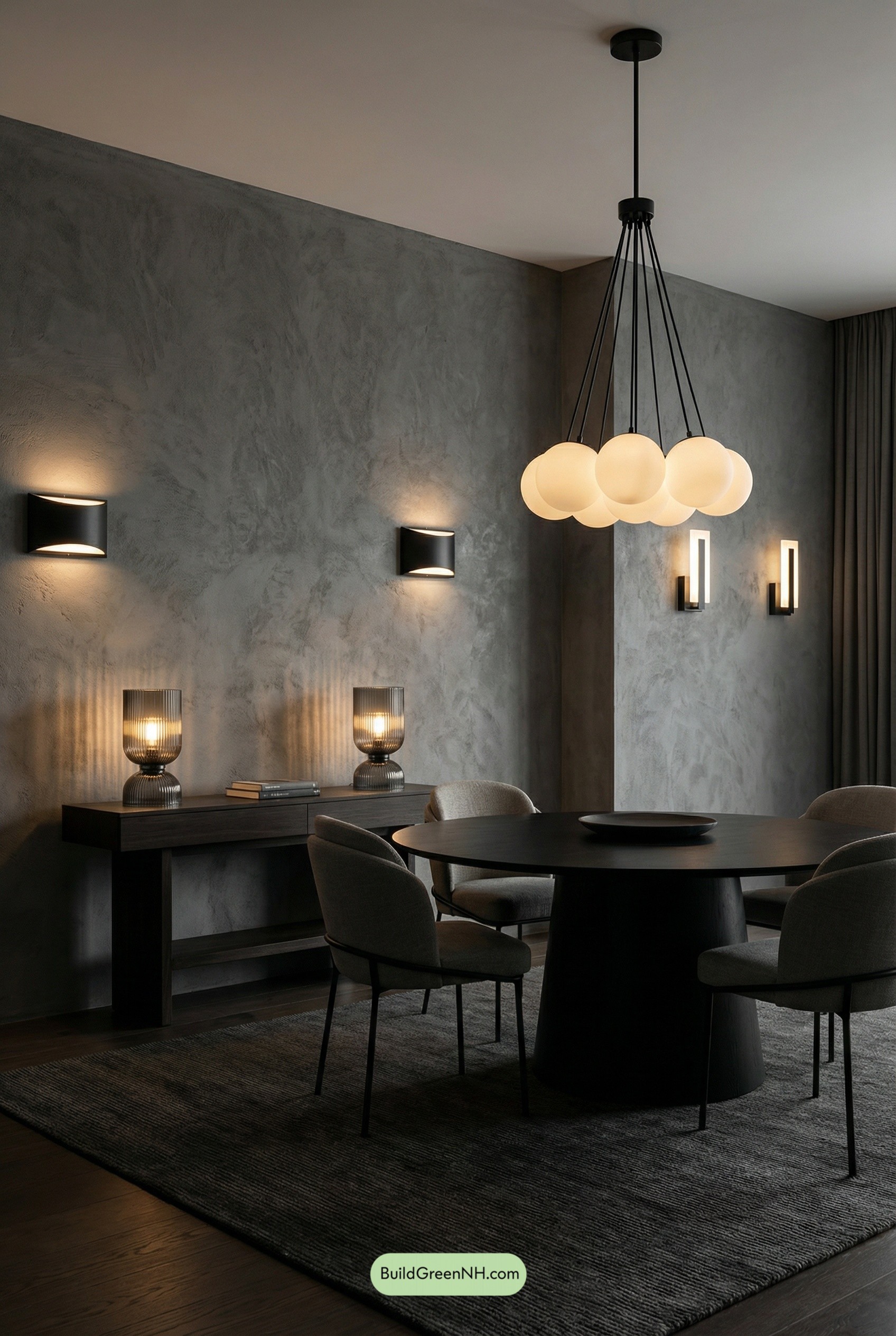 Globe Cluster Chandelier, Concrete-Soft Mood