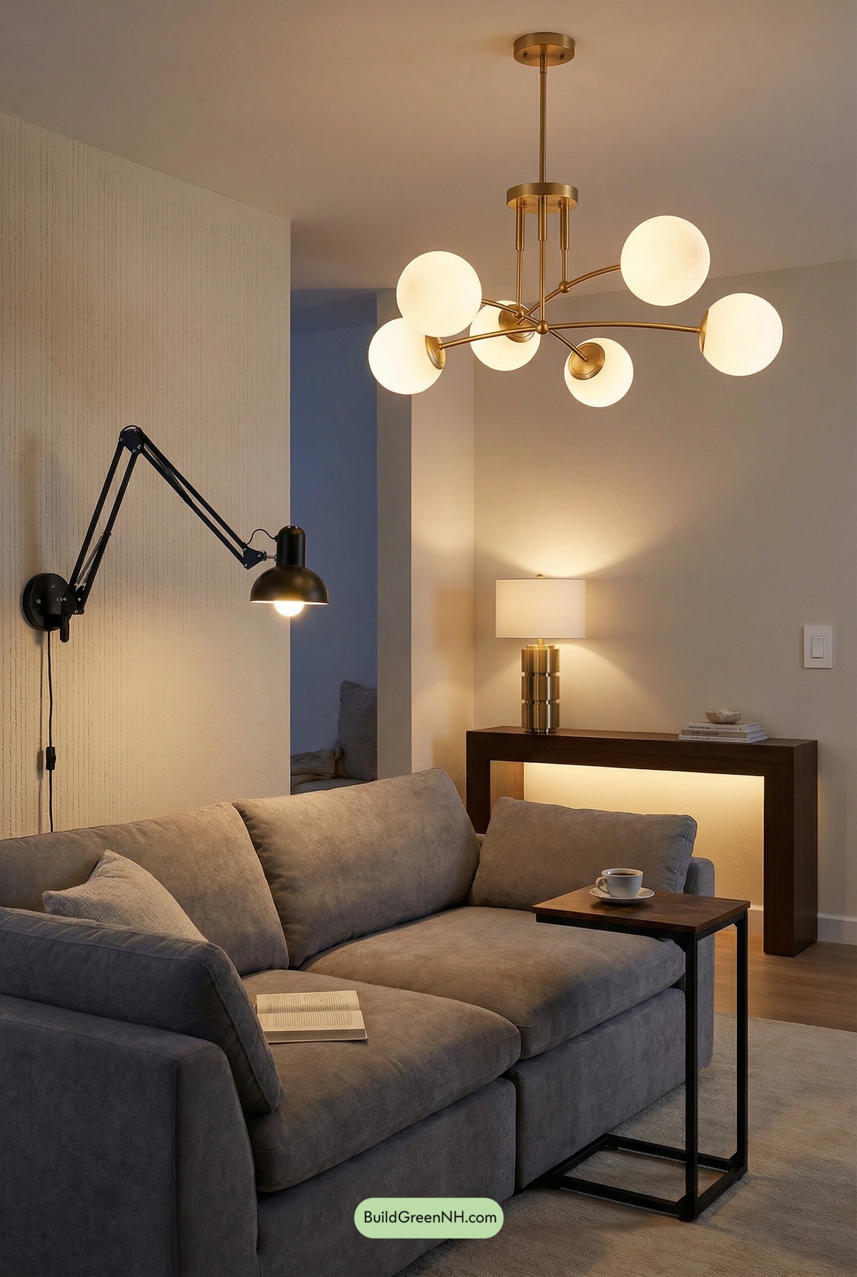 Asymmetrical Globe Chandelier, Perfectly Layered Glow