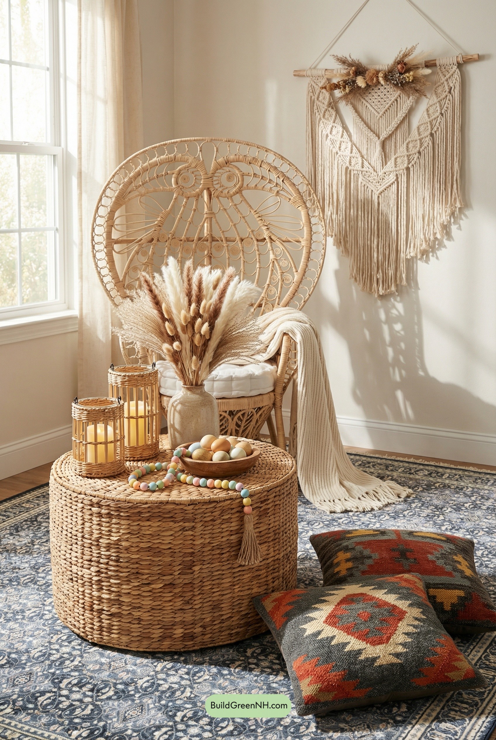 Boho Easter Corner in Warm Neutrals