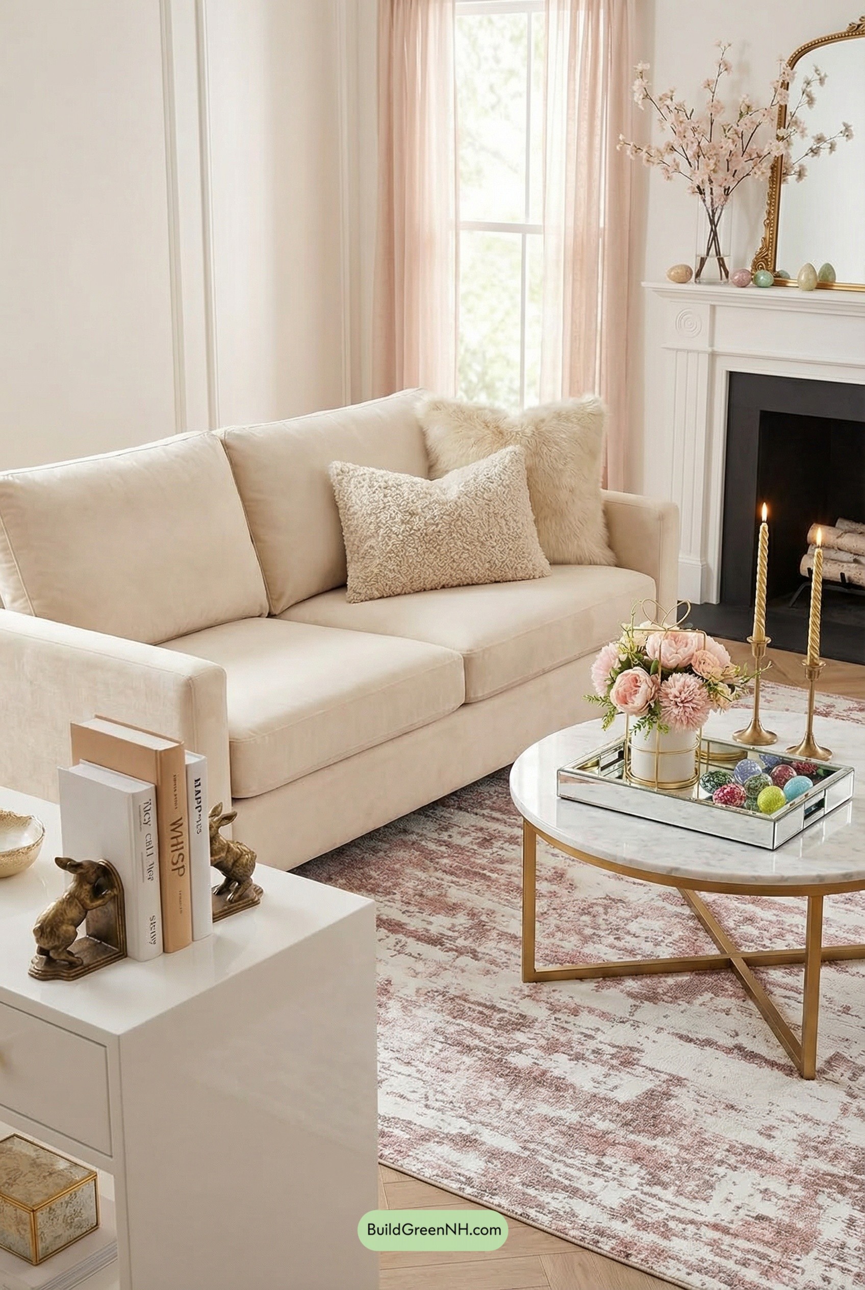 Blush-and-Gold Easter Lounge Glow
