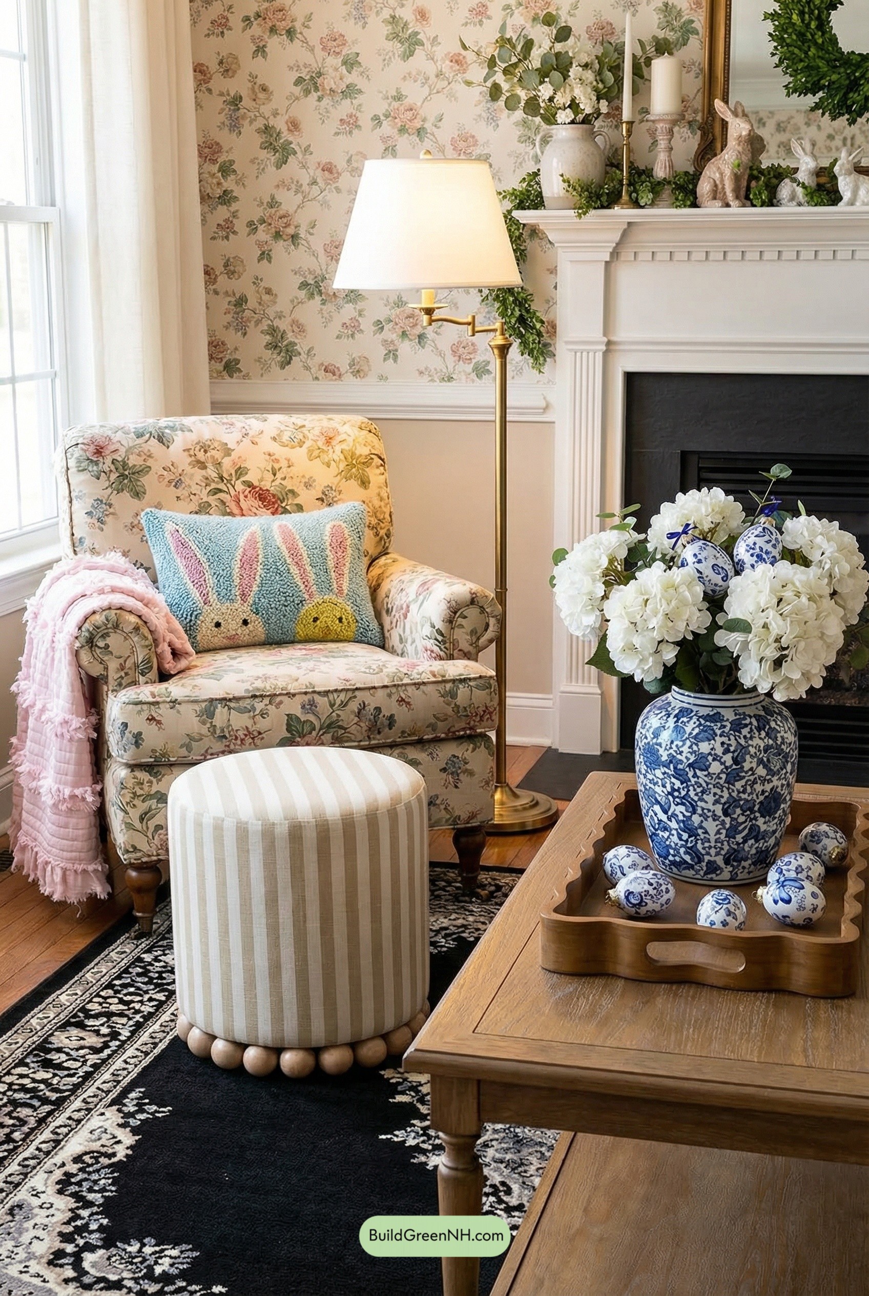 Bunnies, Chintz, and Blue Porcelain Easter