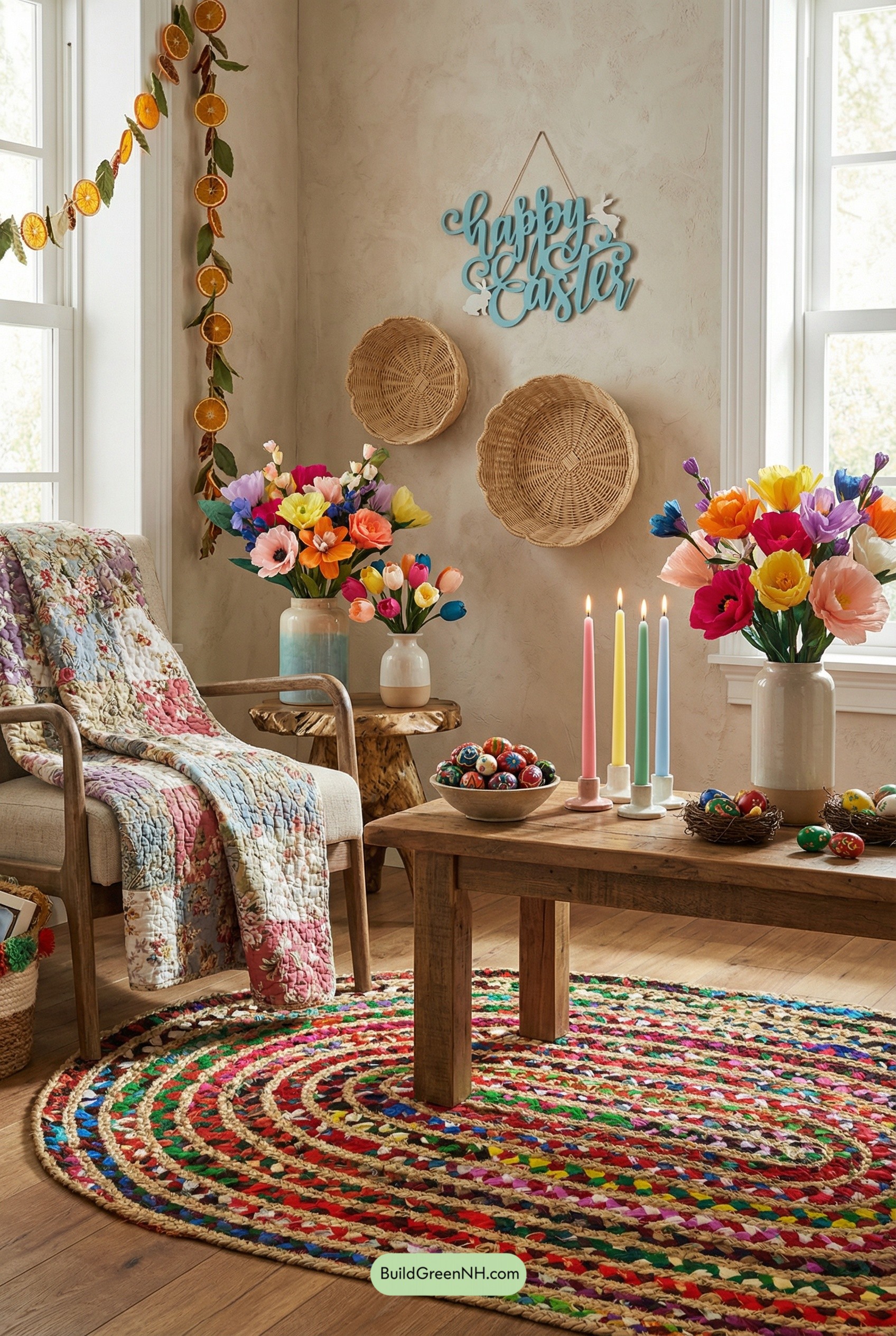 Handcrafted Easter Corner, Bright and Cozy