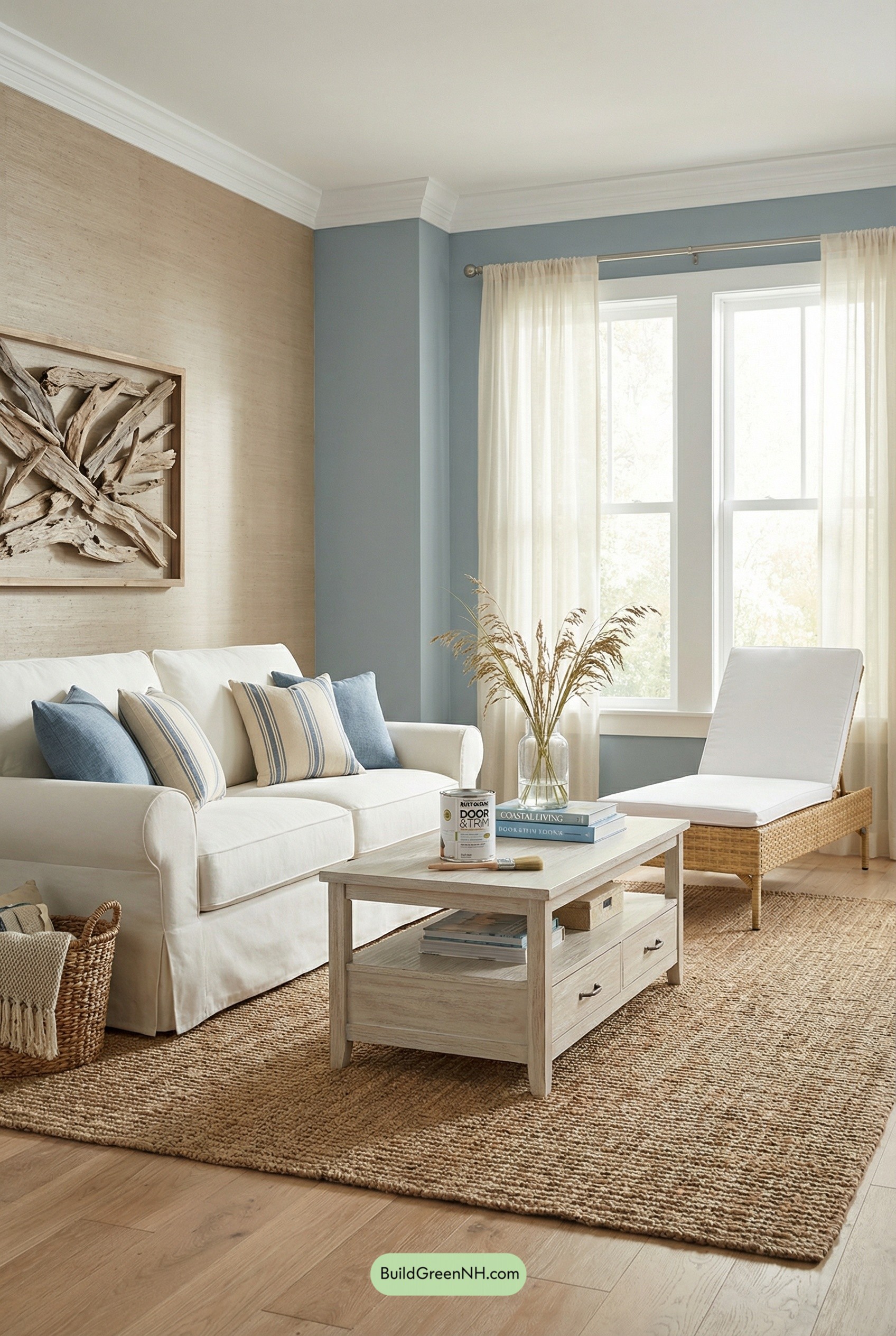 Misty Blue and Driftwood Coastal Calm