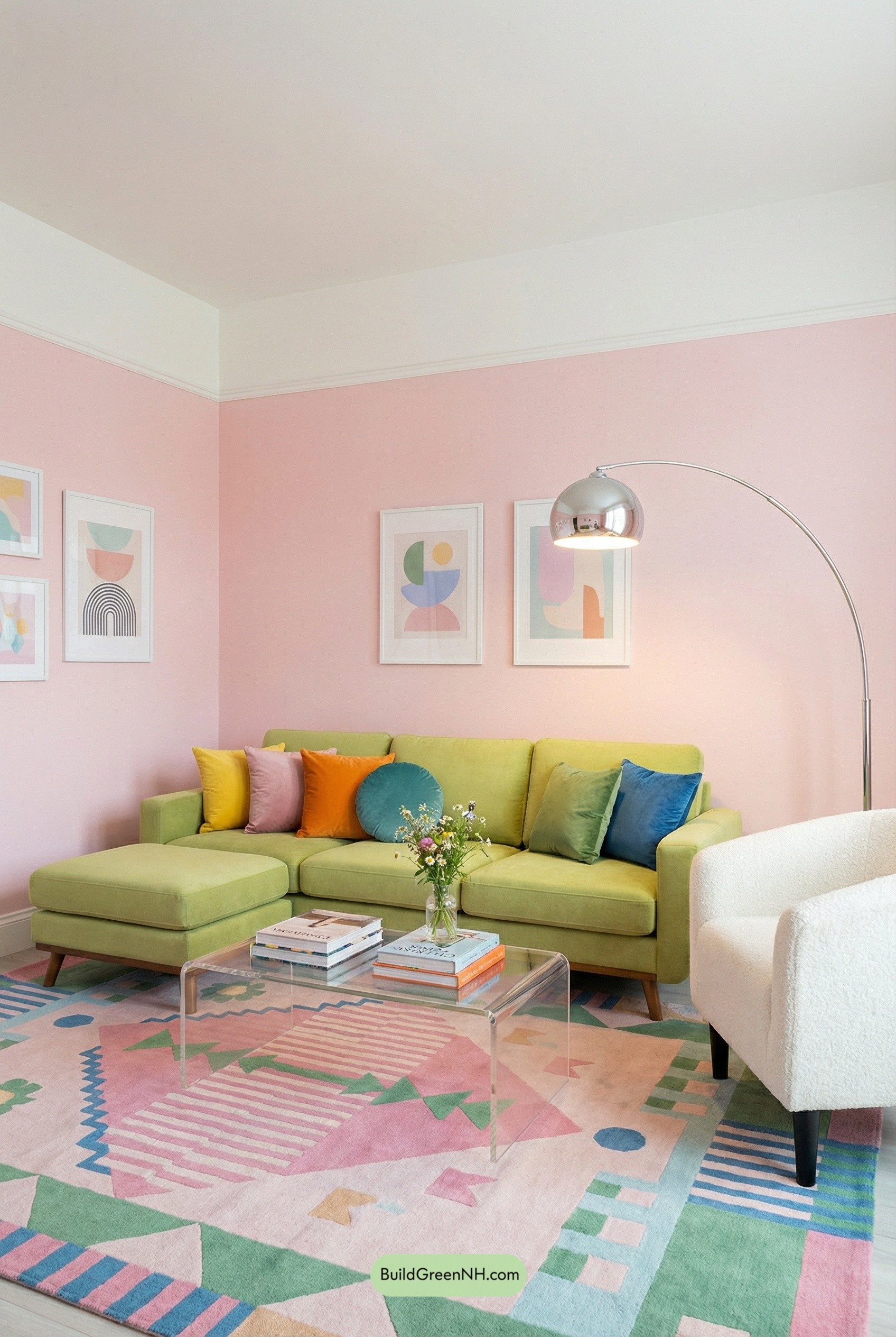 Sherbet Walls Meet Lime Lounge