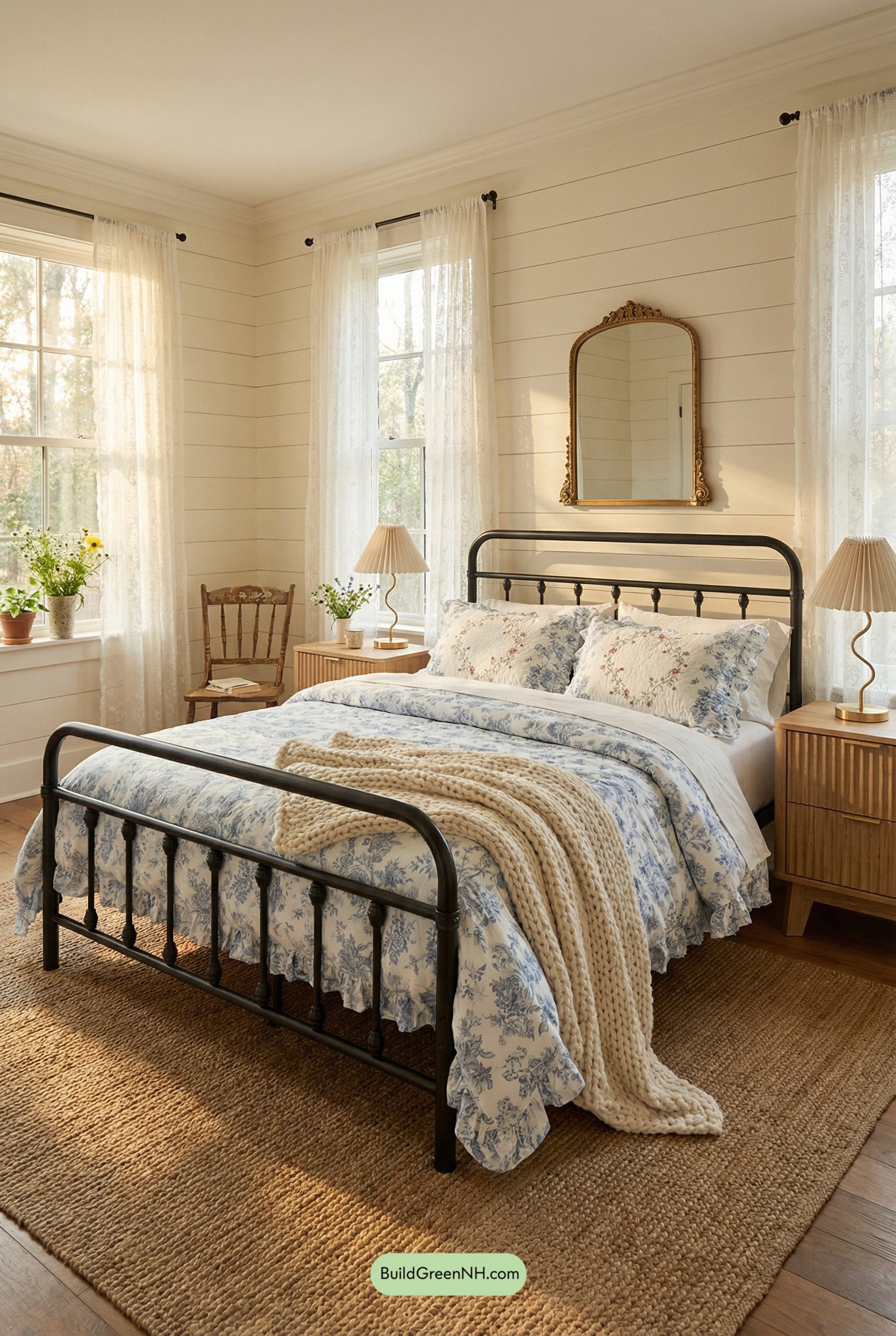 Blue Florals, Soft Light, Easy Charm