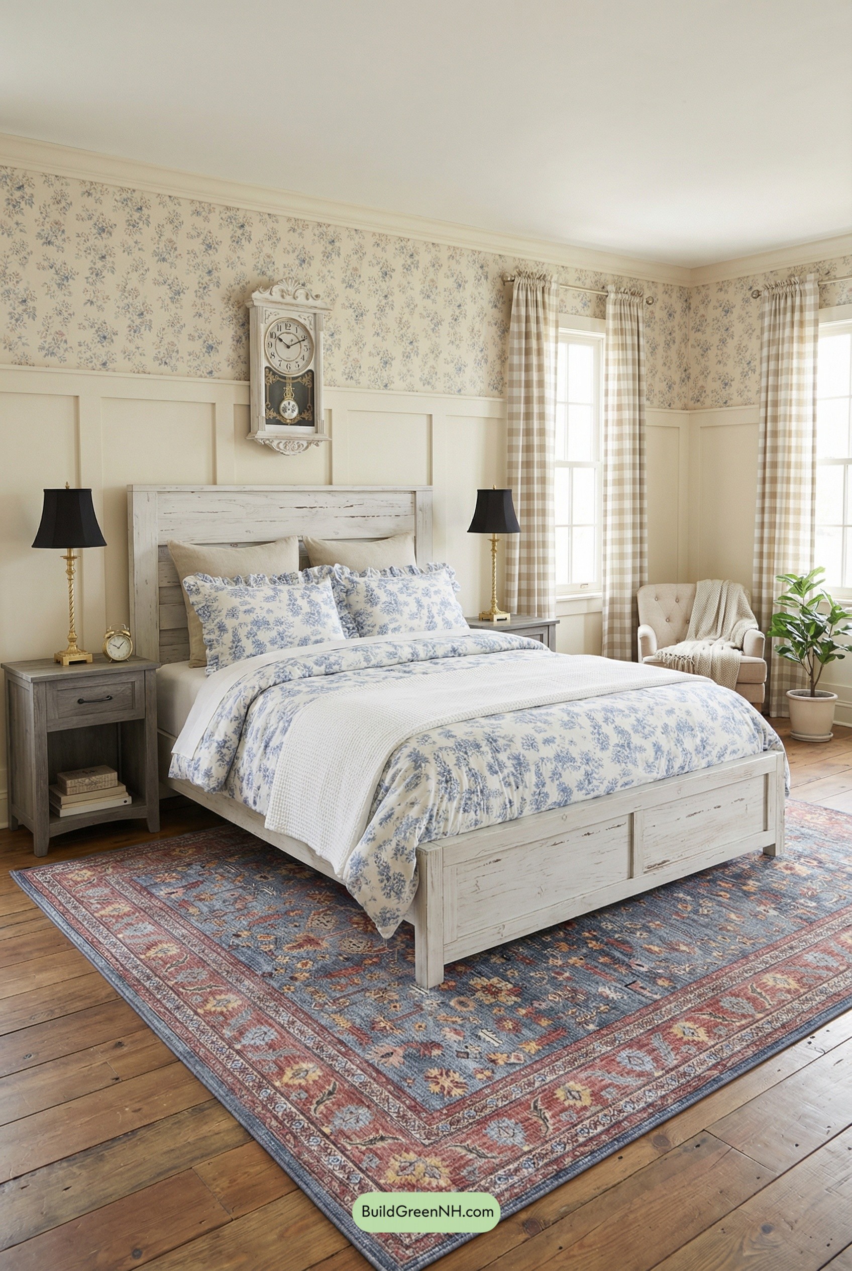 Blue Toile Bedding, Instant Country Charm